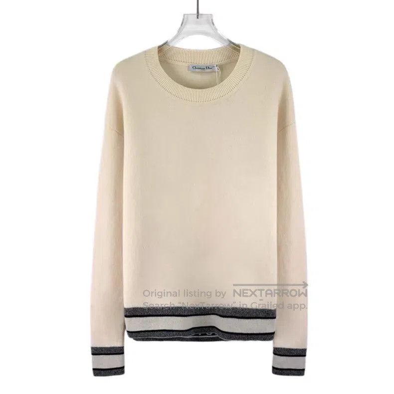 Dior Dior Beige striped cashmere round-neck long-sleeved knitwe Size XXS / US 00 / IT 34 - 1 Thumbnail