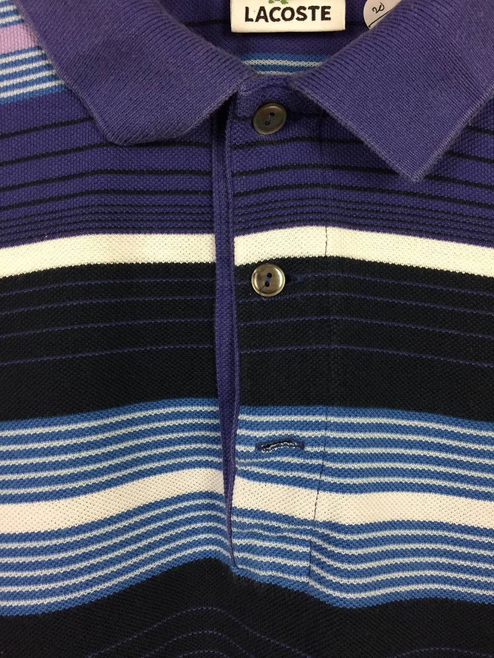 Lacoste Vtg Lacoste Made In Japan Embroidered Logo Striped Polo Tee Size US M / EU 48-50 / 2 - 4 Thumbnail