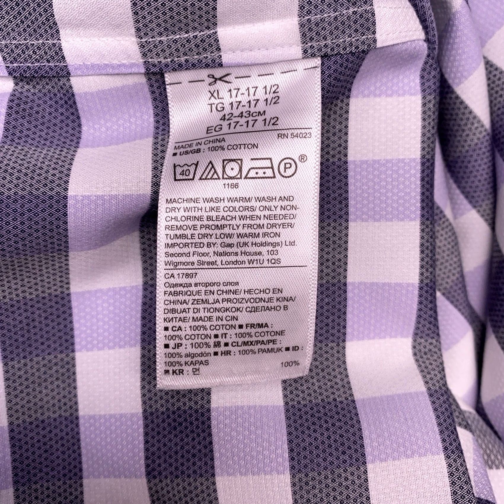 Banana Republic Banana Republic Shirt Mens XL Purple Button-Up Non Iron Check Size US XL / EU 56 / 4 - 7 Thumbnail