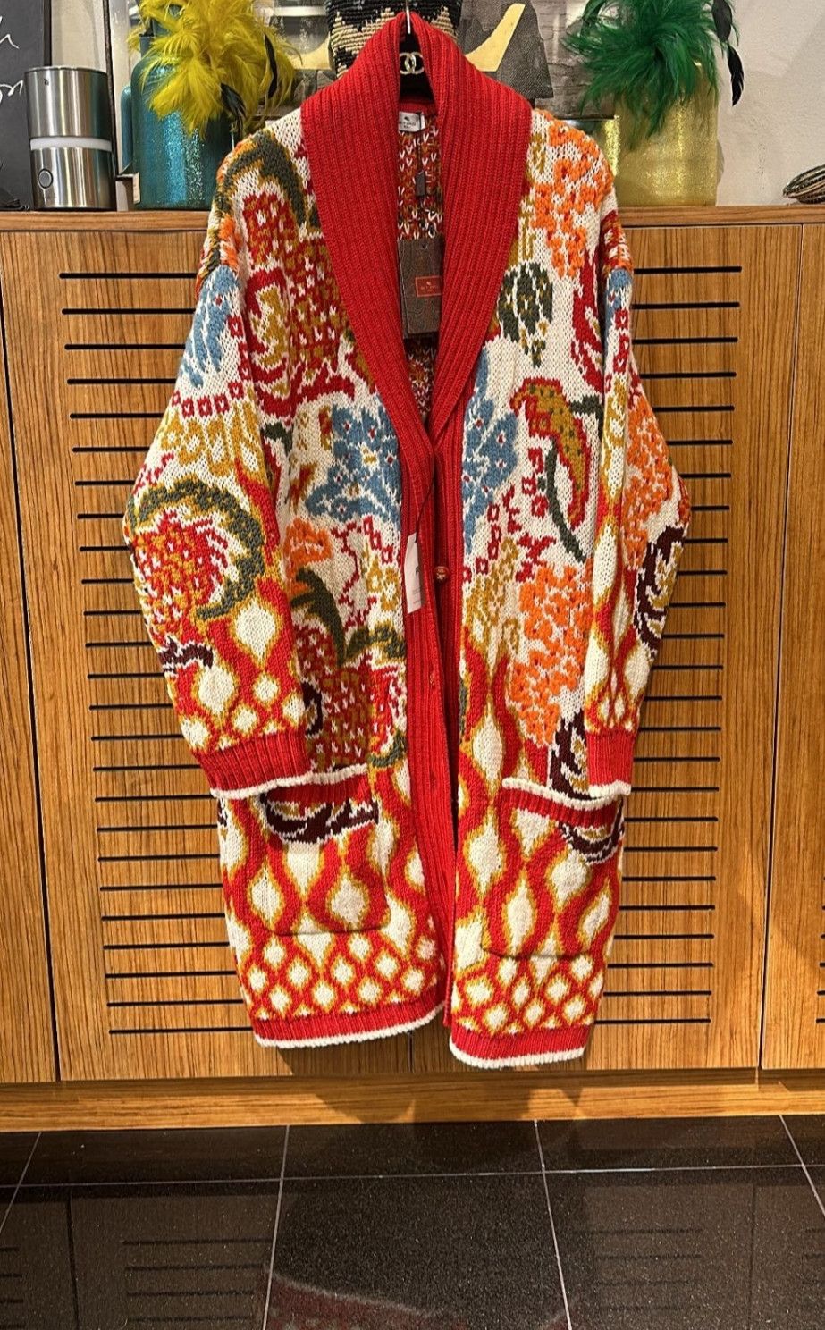 Etro Etro New Season Oversized Multicolor Wool knit Cardigan Size XL / US 12-14 / IT 48-50 - 1 Thumbnail