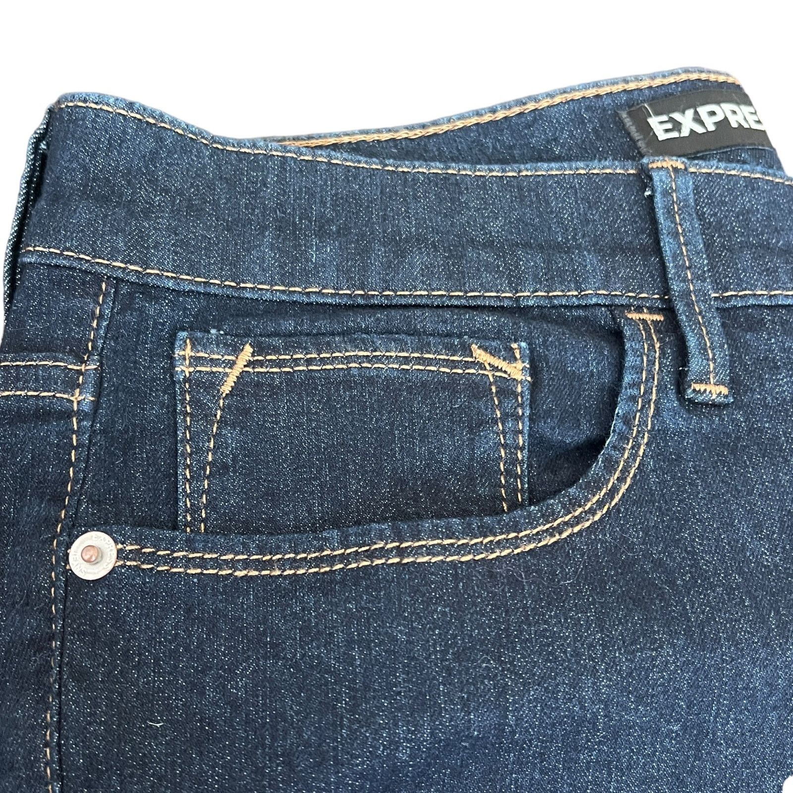 Express Precision Fit Dark Wash Mid Rise Legging Jean Jegging Size 32" / US 10 / IT 46 - 9 Thumbnail