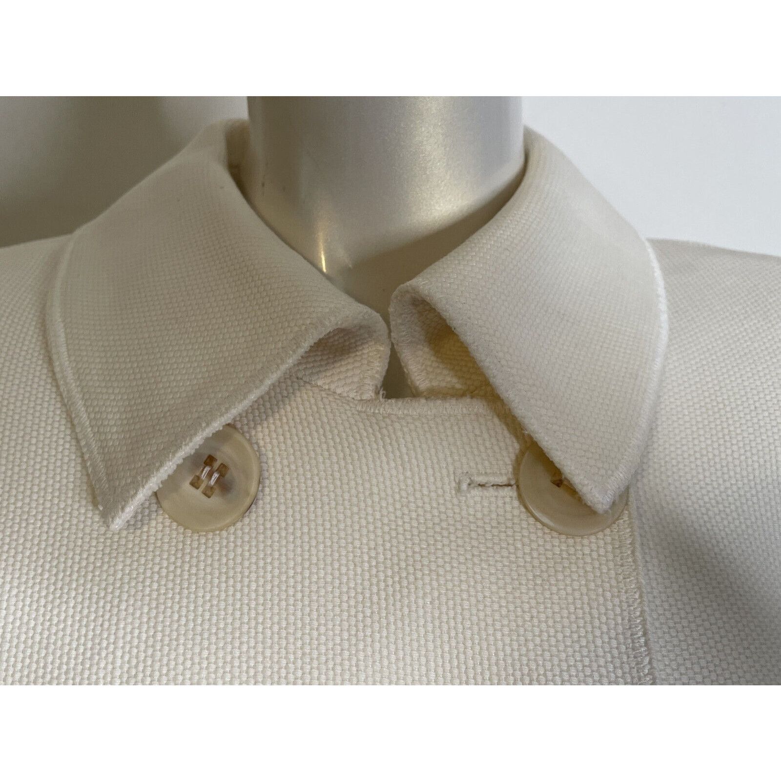 Oscar De La Renta Oscar de la Renta Ivory Woven Cotton Skirt Suit 8 Italy Size M / US 6-8 / IT 42-44 - 10 Thumbnail
