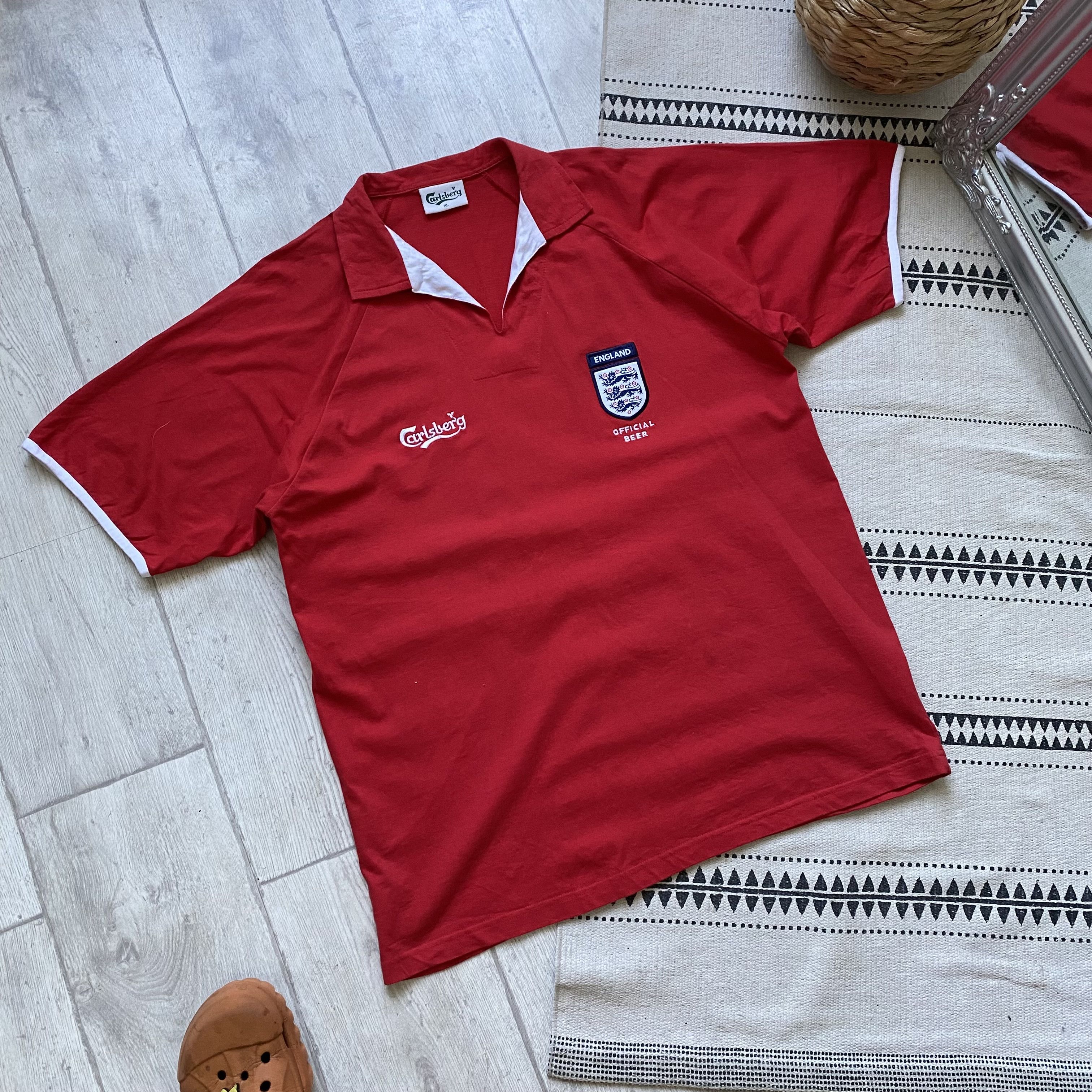 Umbro 🍺 Vintage 90s Carlsberg England Soccer Polos jersey tee Y2K Size US XL / EU 56 / 4 - 7 Thumbnail
