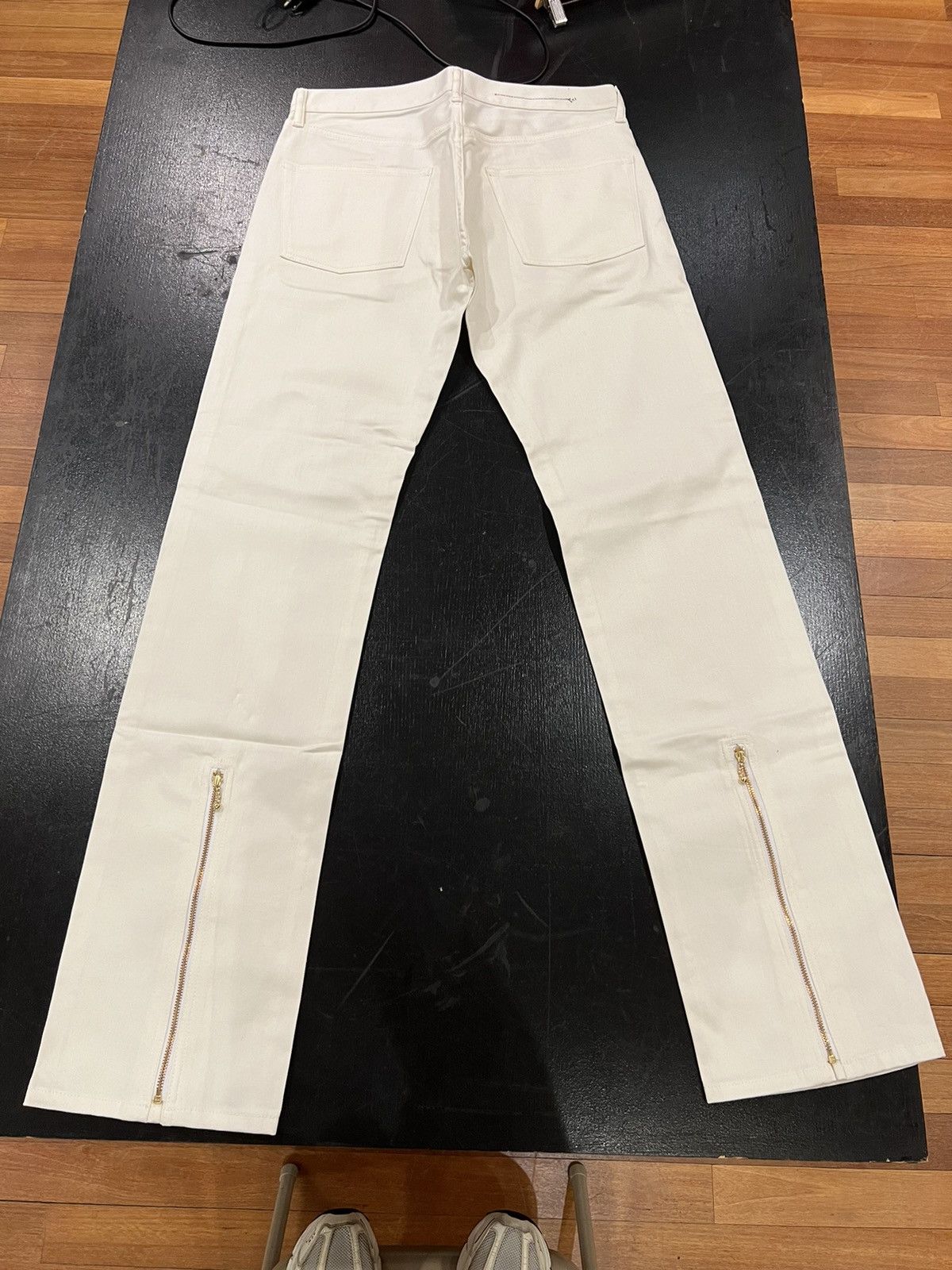 image of Vlone Zipper Denim Jeans White, Men's (Size 32)