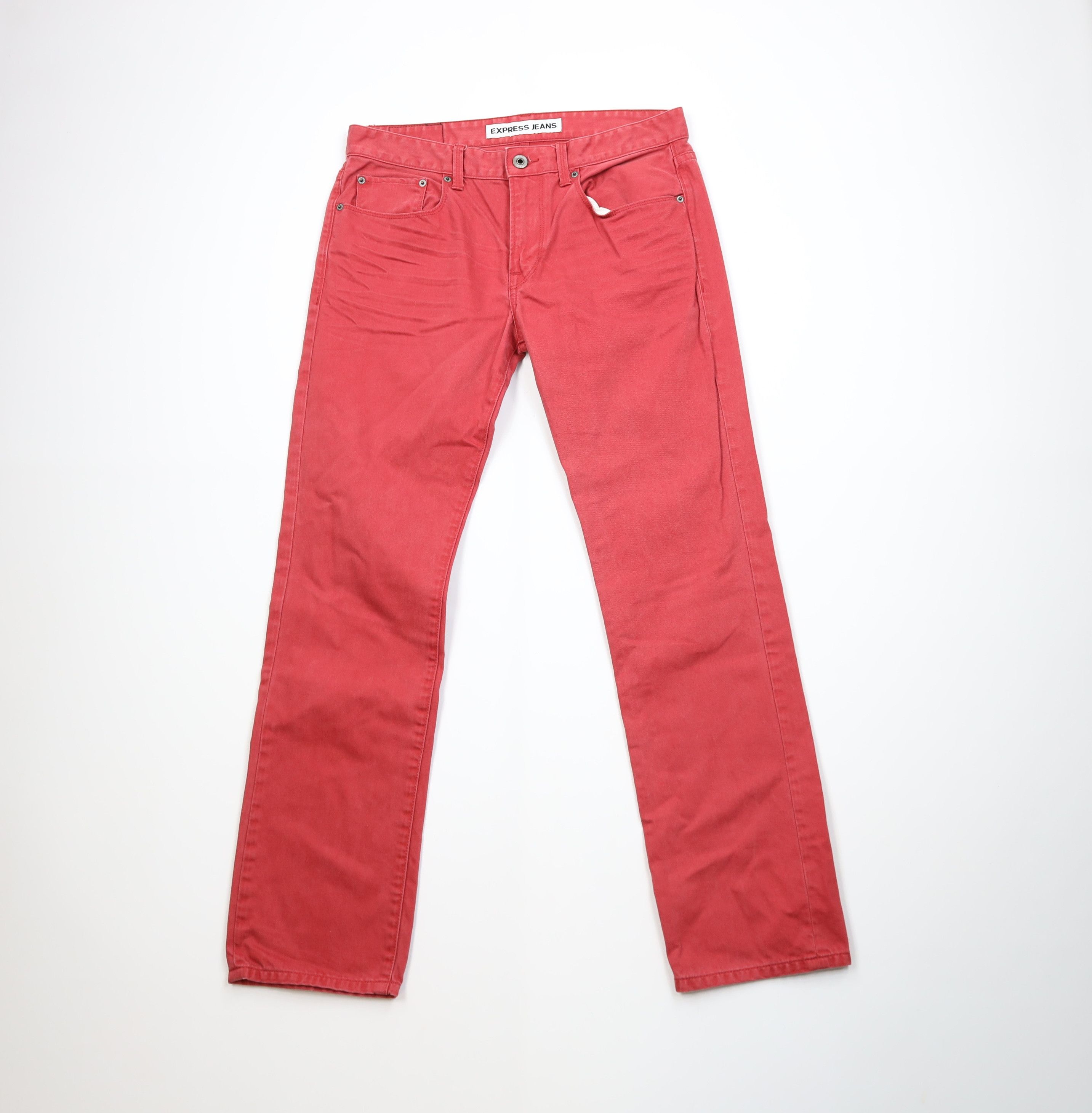 Express Express Rocco Slim Fit Skinny Leg Denim Jeans Red Cotton Size US 32 / EU 48 - 1 Thumbnail