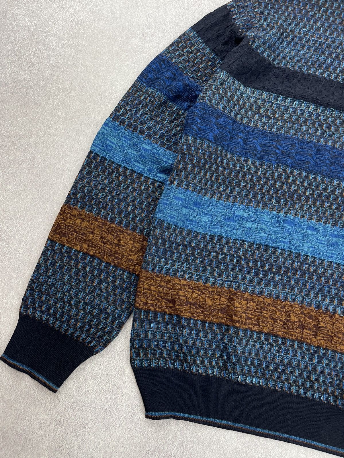 Designer Montechiaro Striped Multiclor Knit Sweater Men’s Size 54 Size US L / EU 52-54 / 3 - 12 Thumbnail