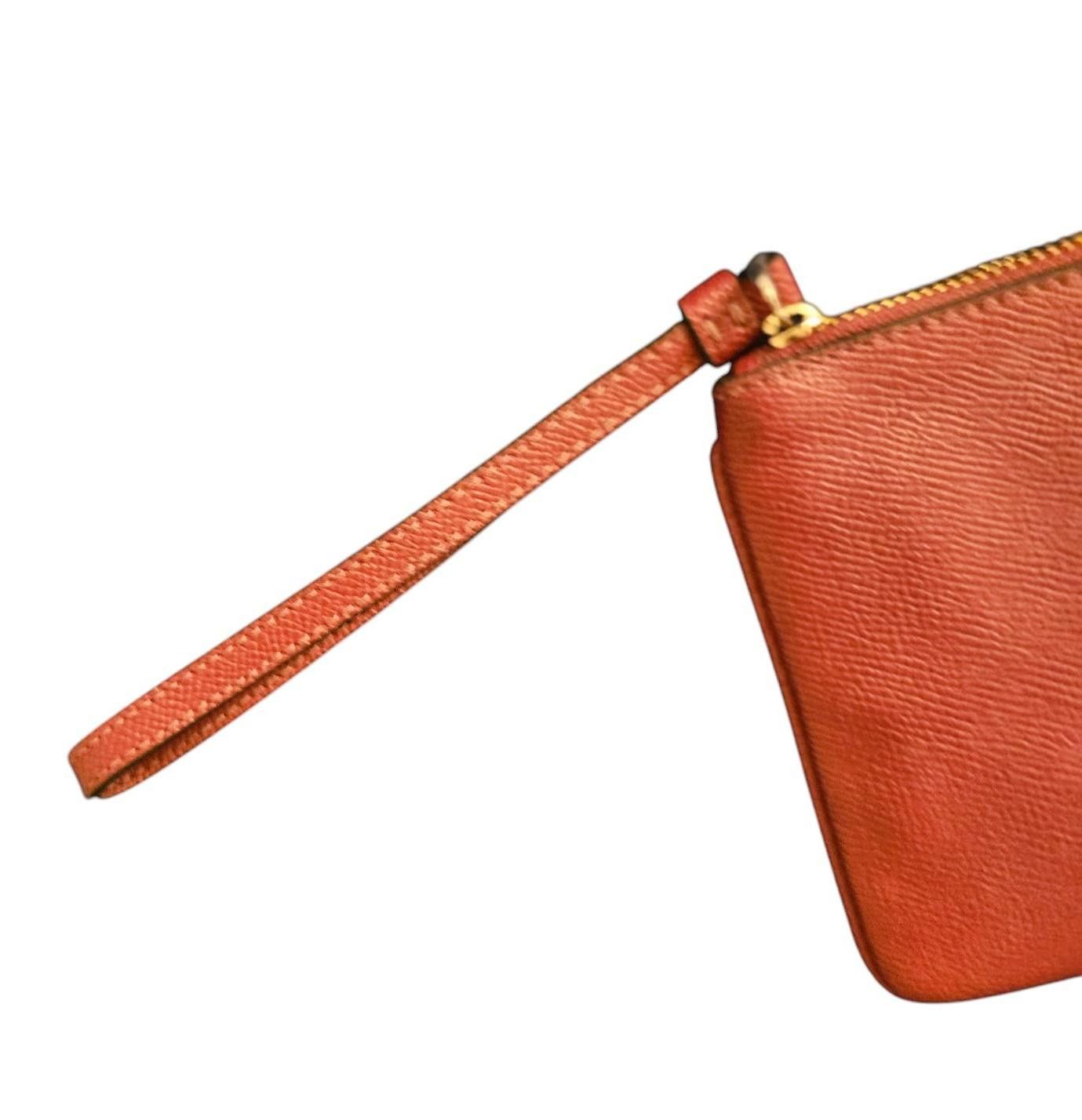 Coach Coach Signature Leather Wristlet Clutch in Burnt Orange Size ONE SIZE - 2 Thumbnail