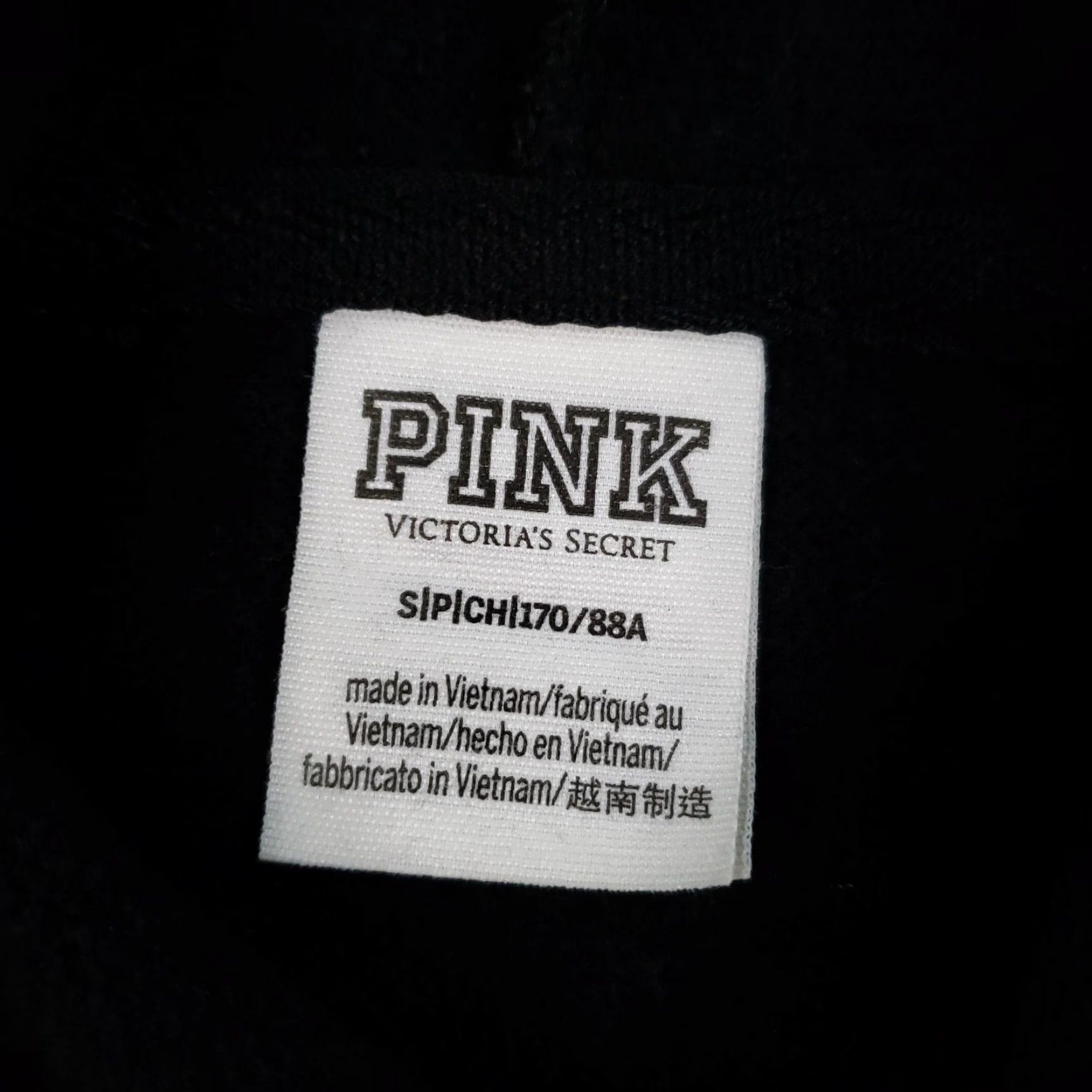 Pinko PINK Hoodie Victoria's Secret Womens Small Black Cropped Drawstring Pullover Size S / US 4 / IT 40 - 7 Thumbnail