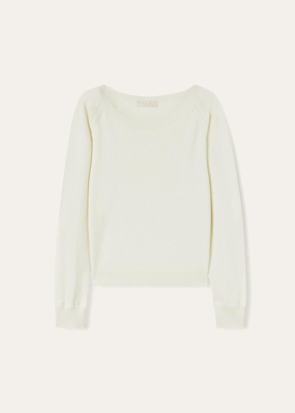 Loro Piana o1srvl11e1125 FAN1849 Cocooning Wideneck Sweater in White Size M / US 6-8 / IT 42-44 - 1 Thumbnail