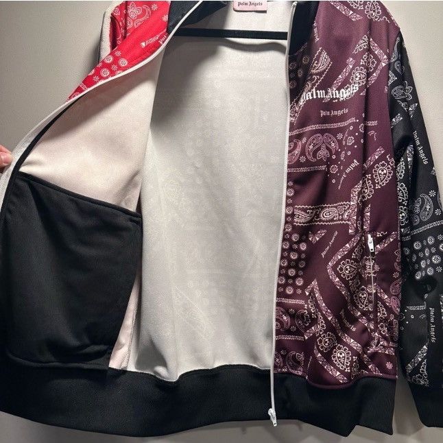 Palm Angels Palm Angels Bandana Track Jacket Zip Up Maroon & Red, Unisex Size US XL / EU 56 / 4 - 6 Thumbnail