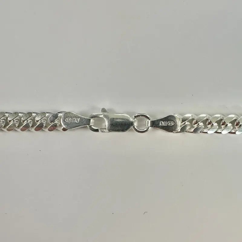 Jewelry Silver Chain Solid .925 Silver Miami Cuban Link 4mm 18 Inch Size ONE SIZE - 3 Thumbnail