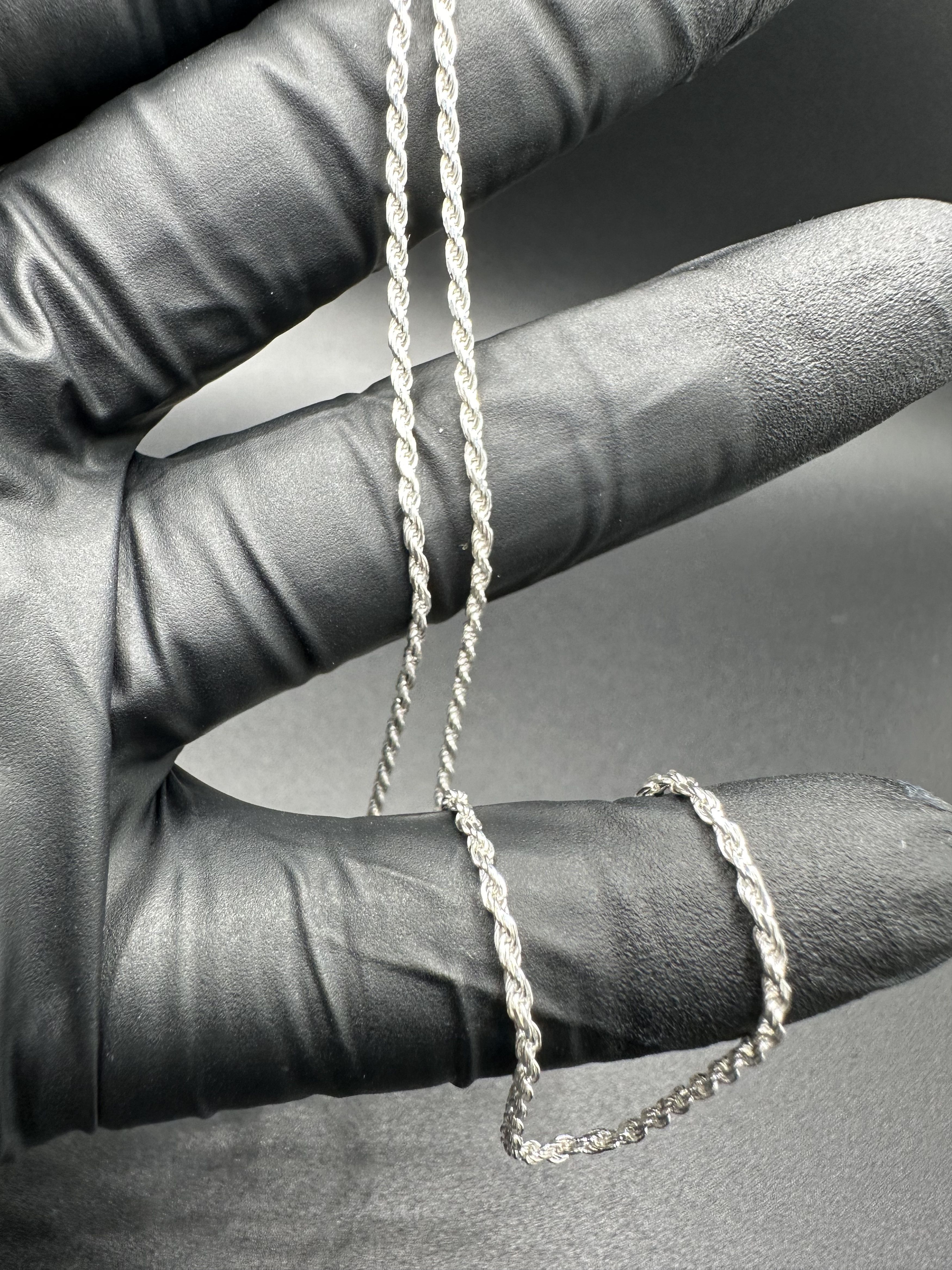 Jewelry STERLING SILVER .925 DIAMOND CUT ROPE Size ONE SIZE - 2 Thumbnail