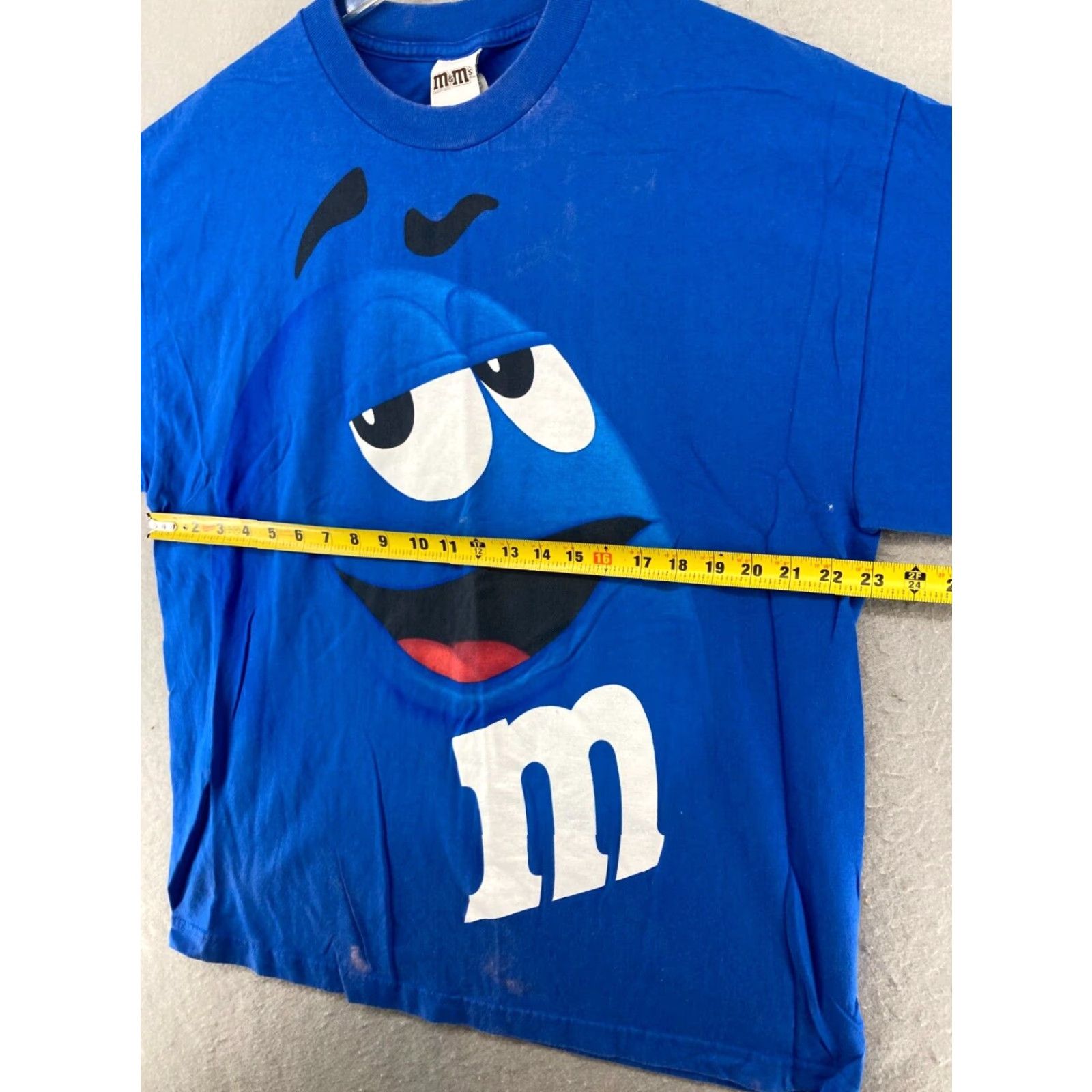 Vintage M&Ms Mens TShirt XL Blue Graphic Print Crew Neck Short Sleeve 90s Mens XL Blue T-Shirt Cotton Jersey Vintage No Size US XL / EU 56 / 4 - 2 Thumbnail