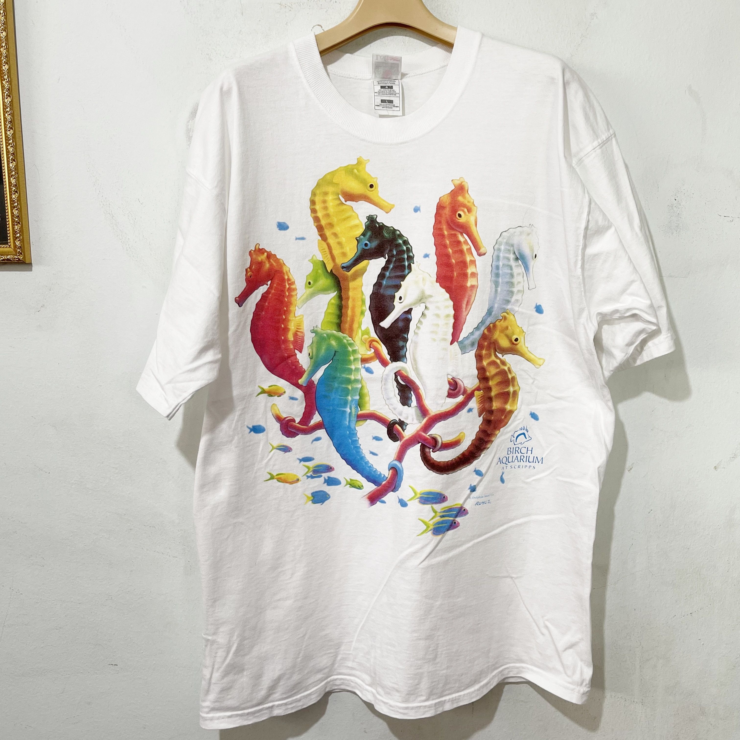 Vintage Vintage 90s Seahorse T-Shirt Size US L / EU 52-54 / 3 - 1 Thumbnail