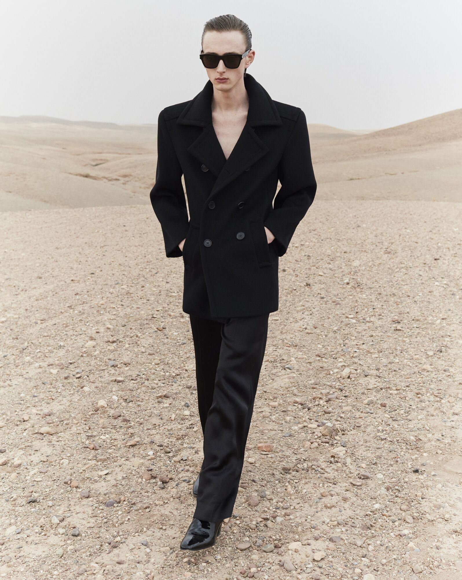 Saint Laurent Paris o1s1wg110924 Flared Pants in Silk Satin in Black Size US 38 / EU 54 - 2 Thumbnail
