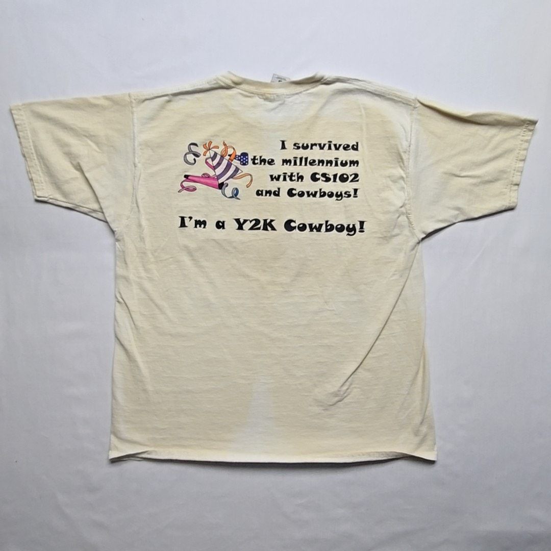 Fruit Of The Loom Vintage Y2K Cowboy Graphic CS102 Millennium Party XL Shirt Size US XL / EU 56 / 4 - 1 Thumbnail