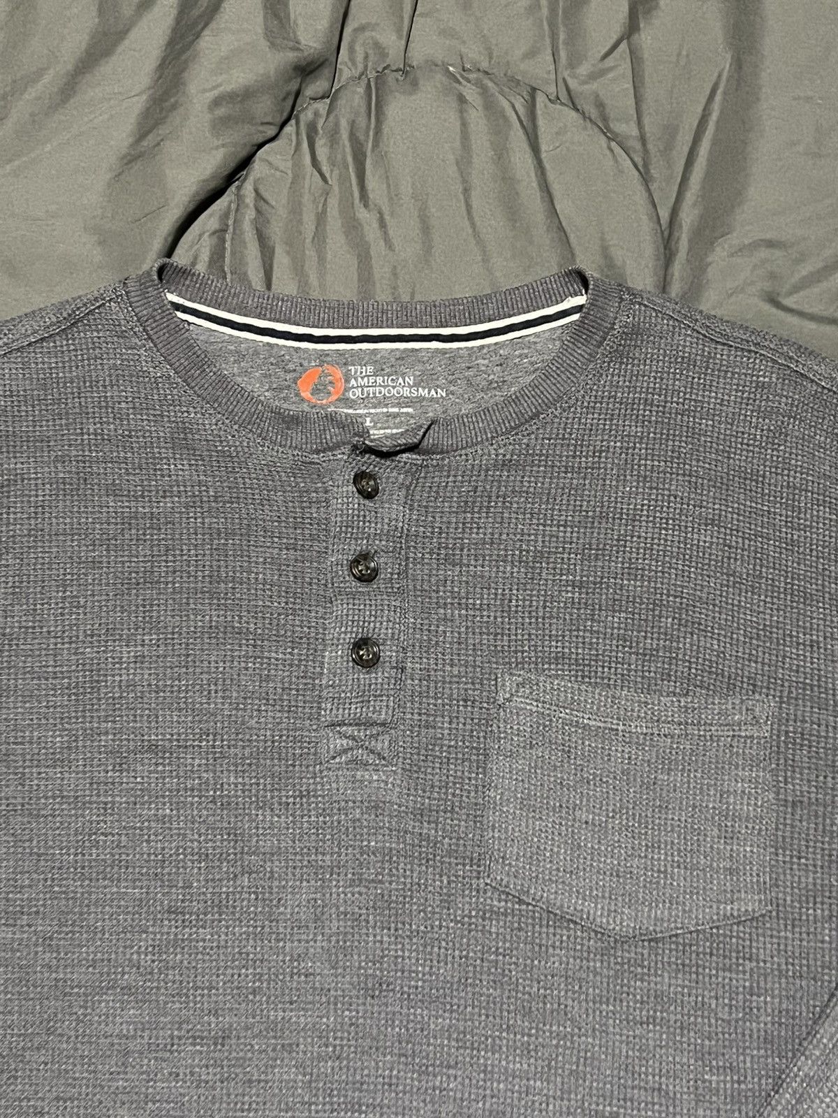Other Grey Button Up Thermal LongSleeve Shirt Size US L / EU 52-54 / 3 - 2 Thumbnail