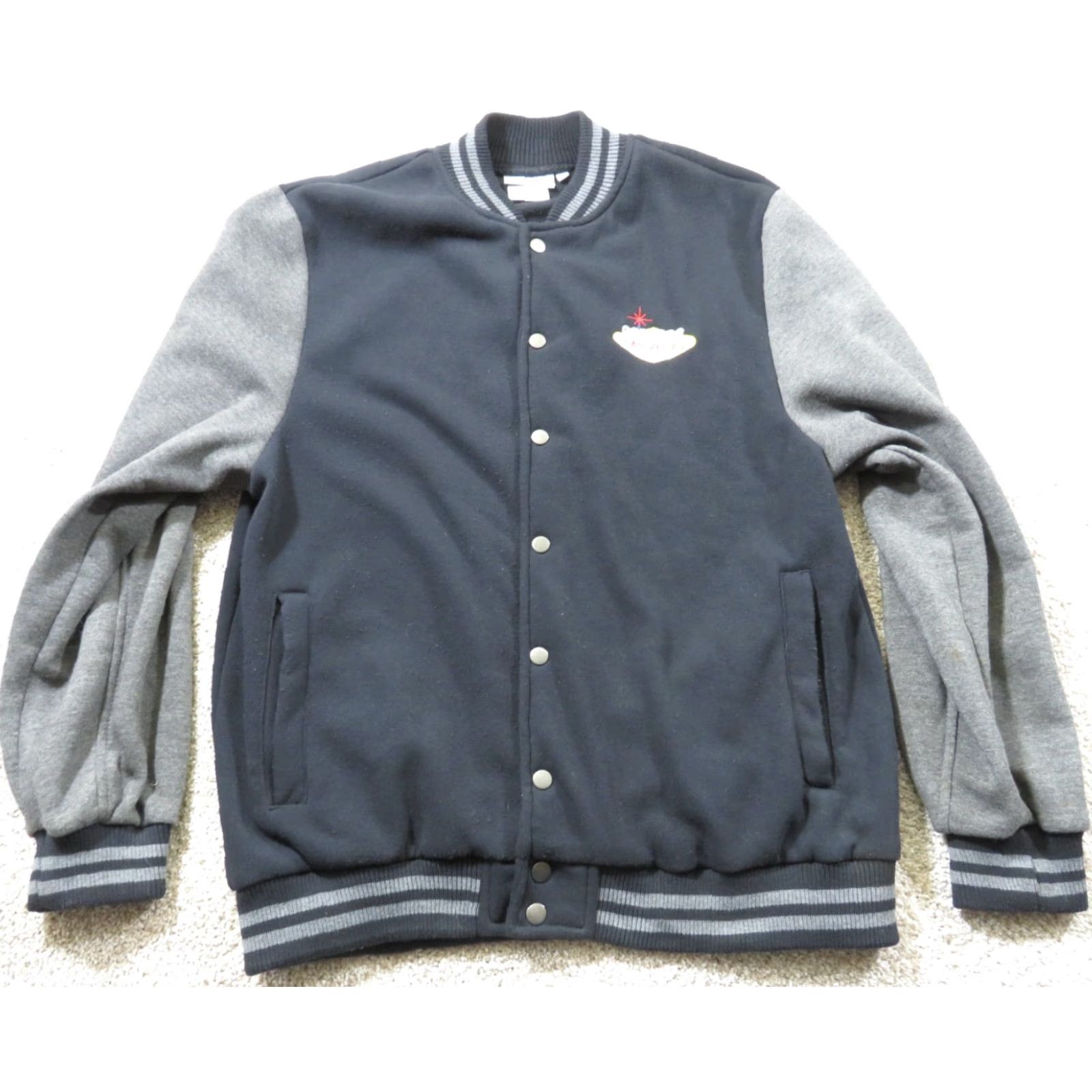 Vintage VINTAGE The Strip Jacket Men M Gray/Black Fleece Full Zip Casual Mid-Length Stand-Up Collar Size US M / EU 48-50 / 2 - 2 Thumbnail