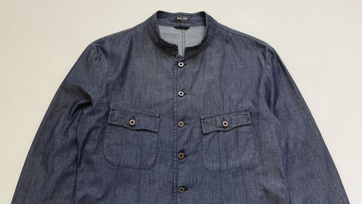 Miu Miu Mid 2000s Blue Denim ‘Western’ Over Shirt Size US M / EU 48-50 / 2 - 2 Thumbnail