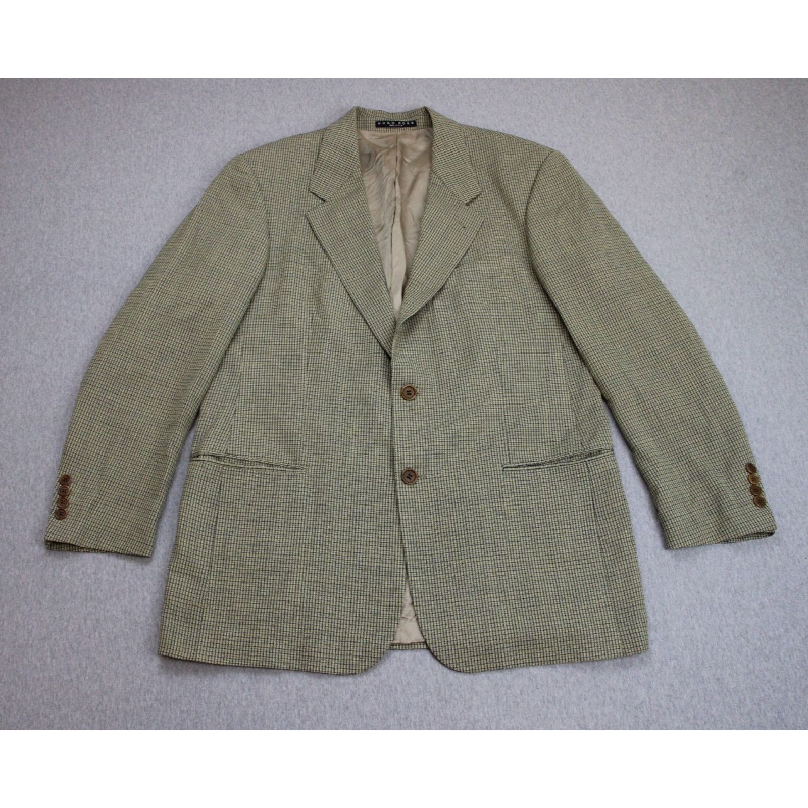 Hugo Boss Hugo Boss Blazer Mens 40R Checkered 100% Wool 2 Button Size 40R - 2 Thumbnail