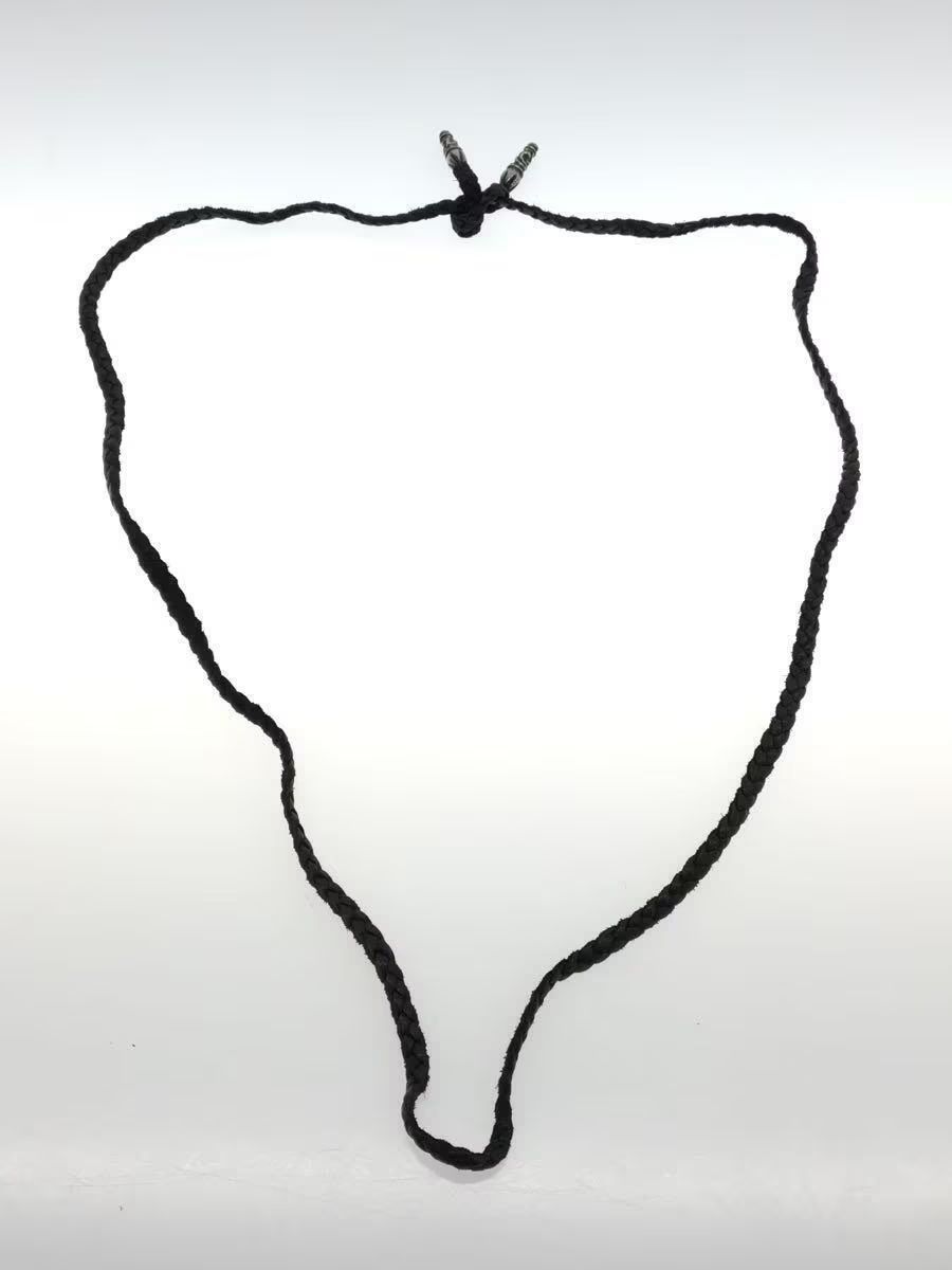 image of Chrome Hearts Braided Leather Necklace in Black, Men's