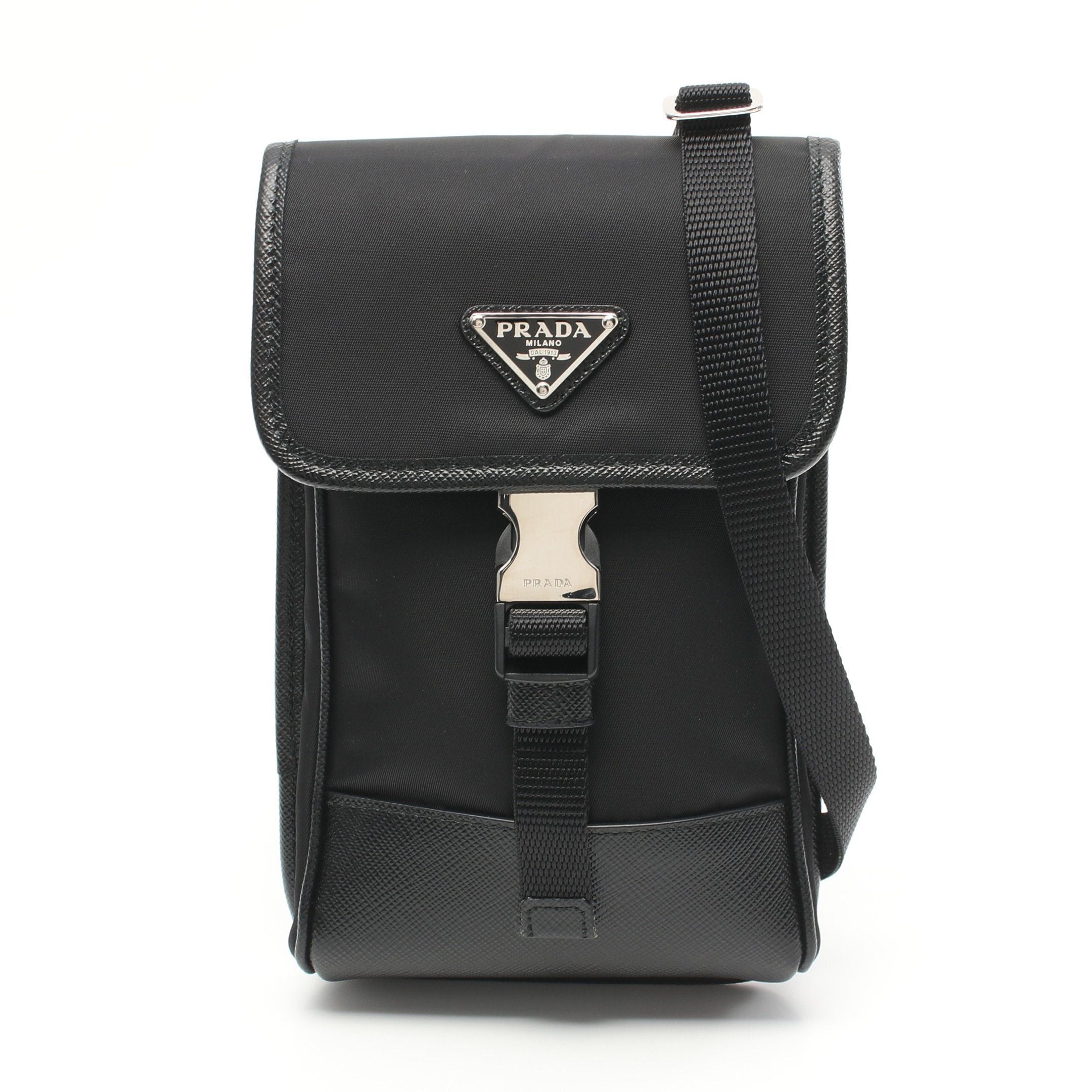 Prada Prada Shoulder Bag Nylon Saffiano Leather Black Size ONE SIZE - 1 Thumbnail
