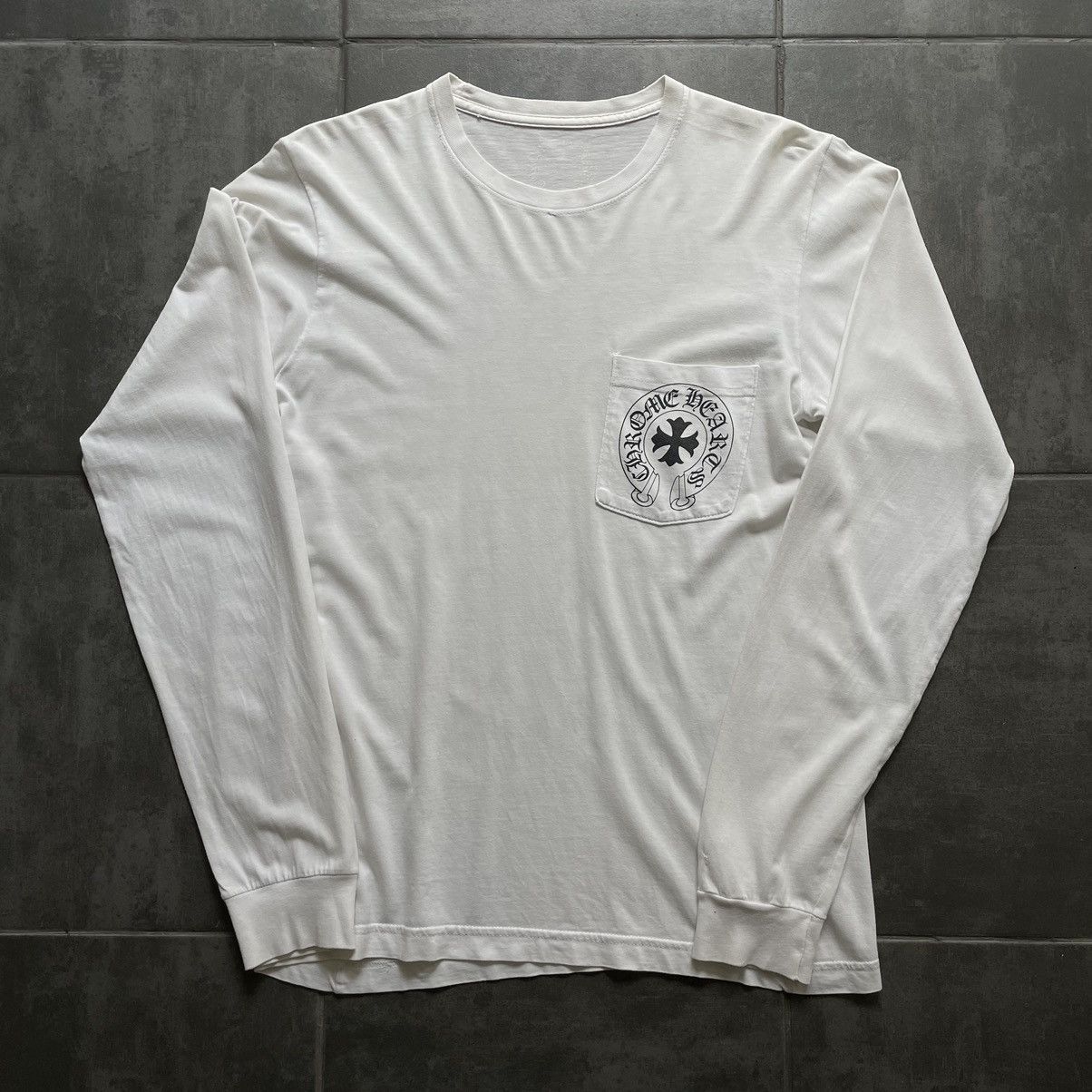 image of Chrome Hearts Hollywood Fuck You Long sleeve Tee S in White, Men's (Size Small)