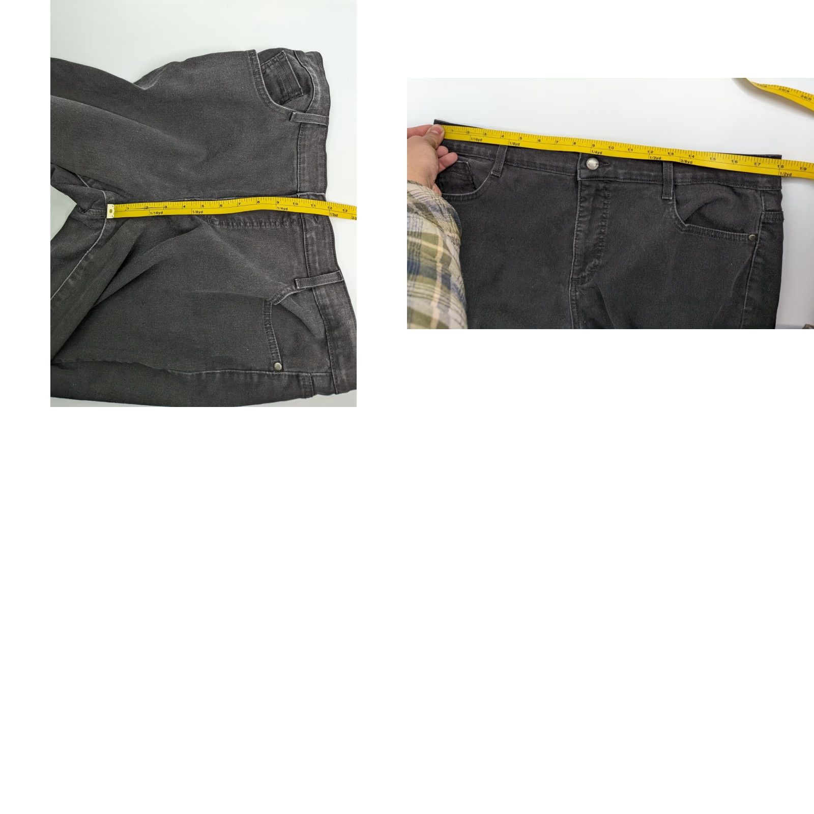 Vintage Bandolino Jeans Women's 16 Black Rinse High Rise 5-Pocket Denim Tapered Modern Fit Womens Size 38" / US 16 / IT 52 - 9 Thumbnail