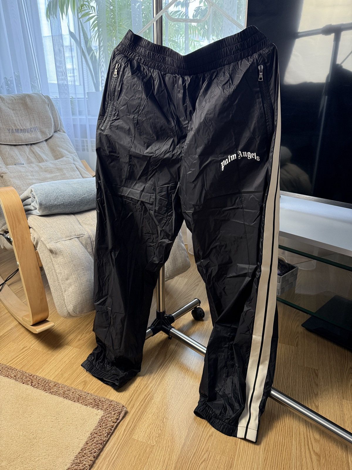 Palm Angels Curved Logo Nylon Track Pants