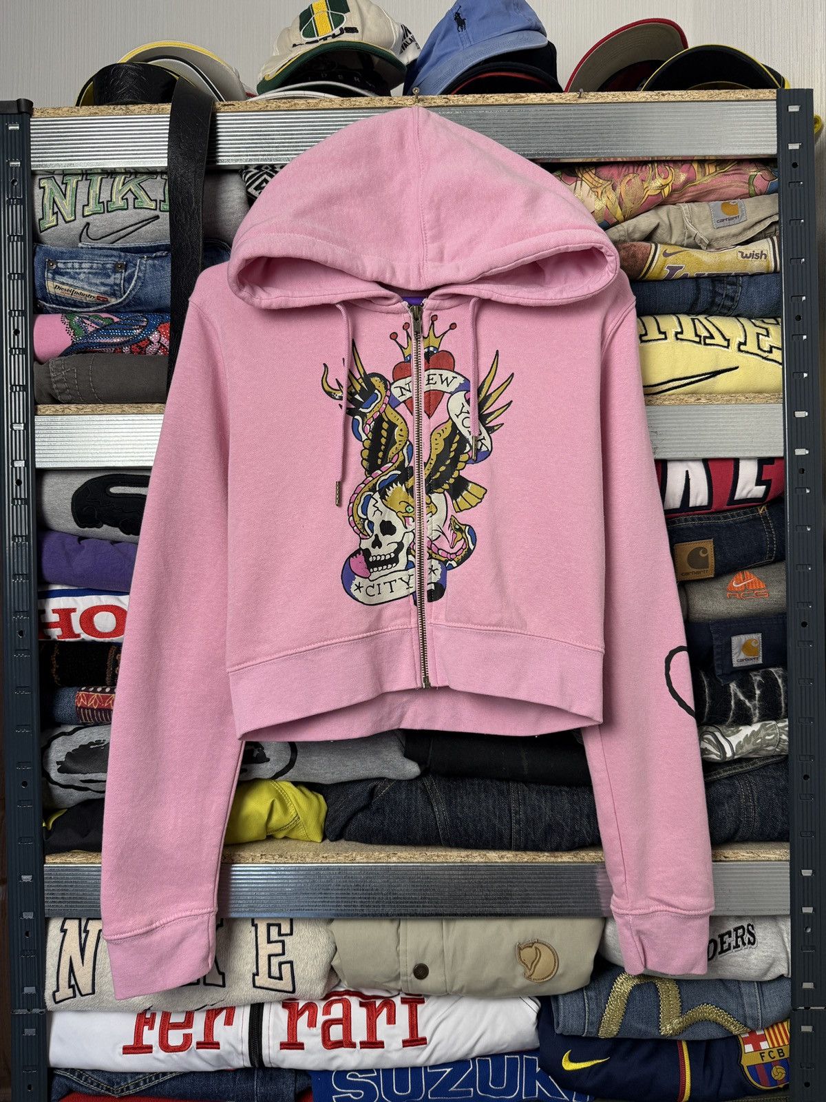 Ed Hardy Vintage Ed Hardy Crazy Zip Hoodie Y2K Size L / US 10 / IT 46 - 1 Thumbnail