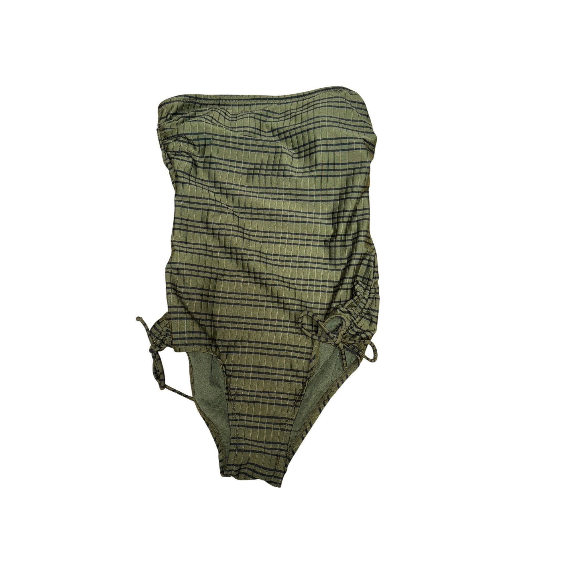 Other Olive Green Strapless Plaid One-Piece Swimsuit With Side Tie Size S / US 4 / IT 40 - 2 Thumbnail