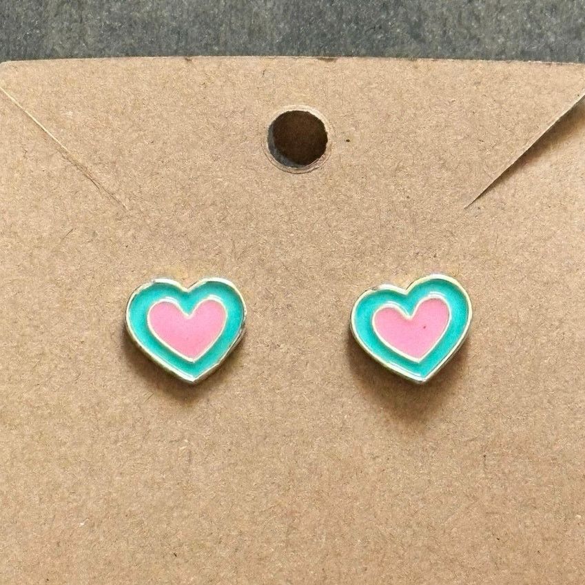Other pink blue heart stud earrings Size ONE SIZE - 2 Thumbnail