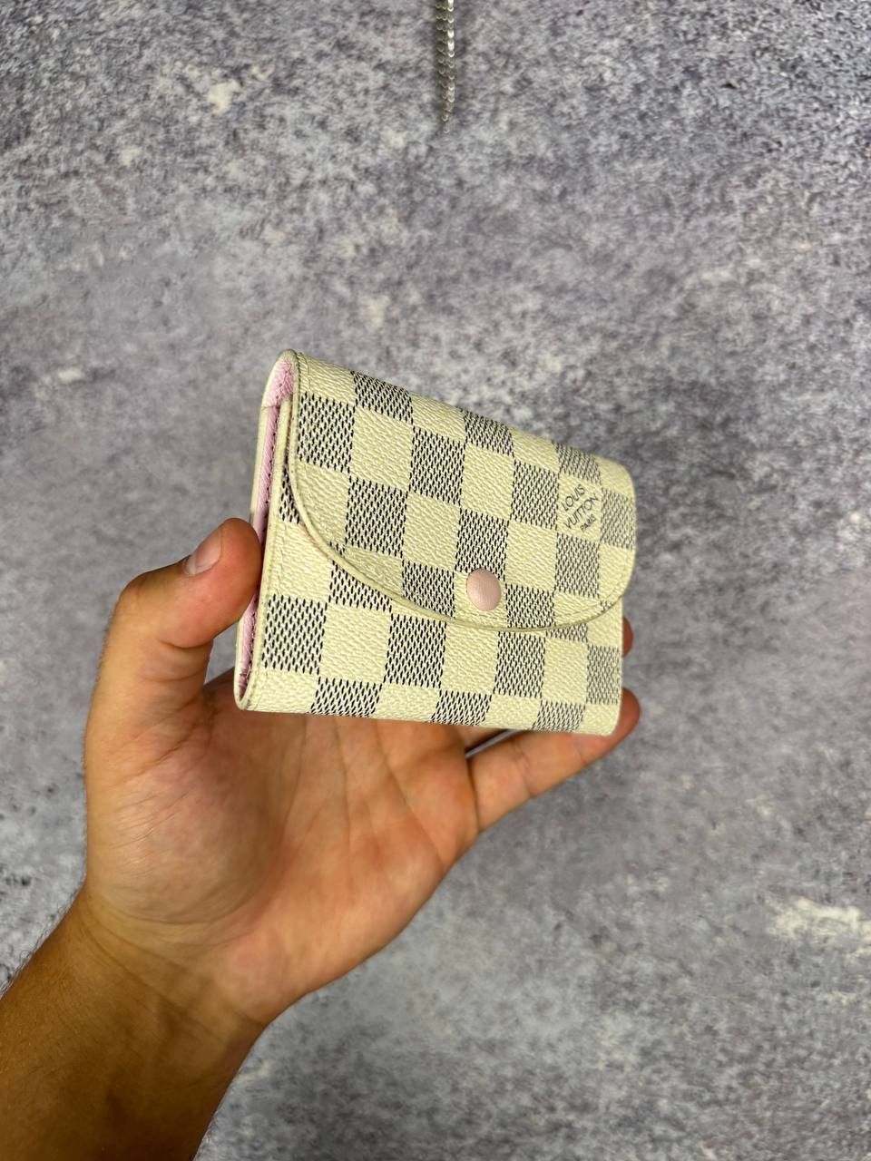 Louis Vuitton Louis Vuitton Damier Azur Canvas Wallet with Pink Button Size ONE SIZE - 2 Thumbnail