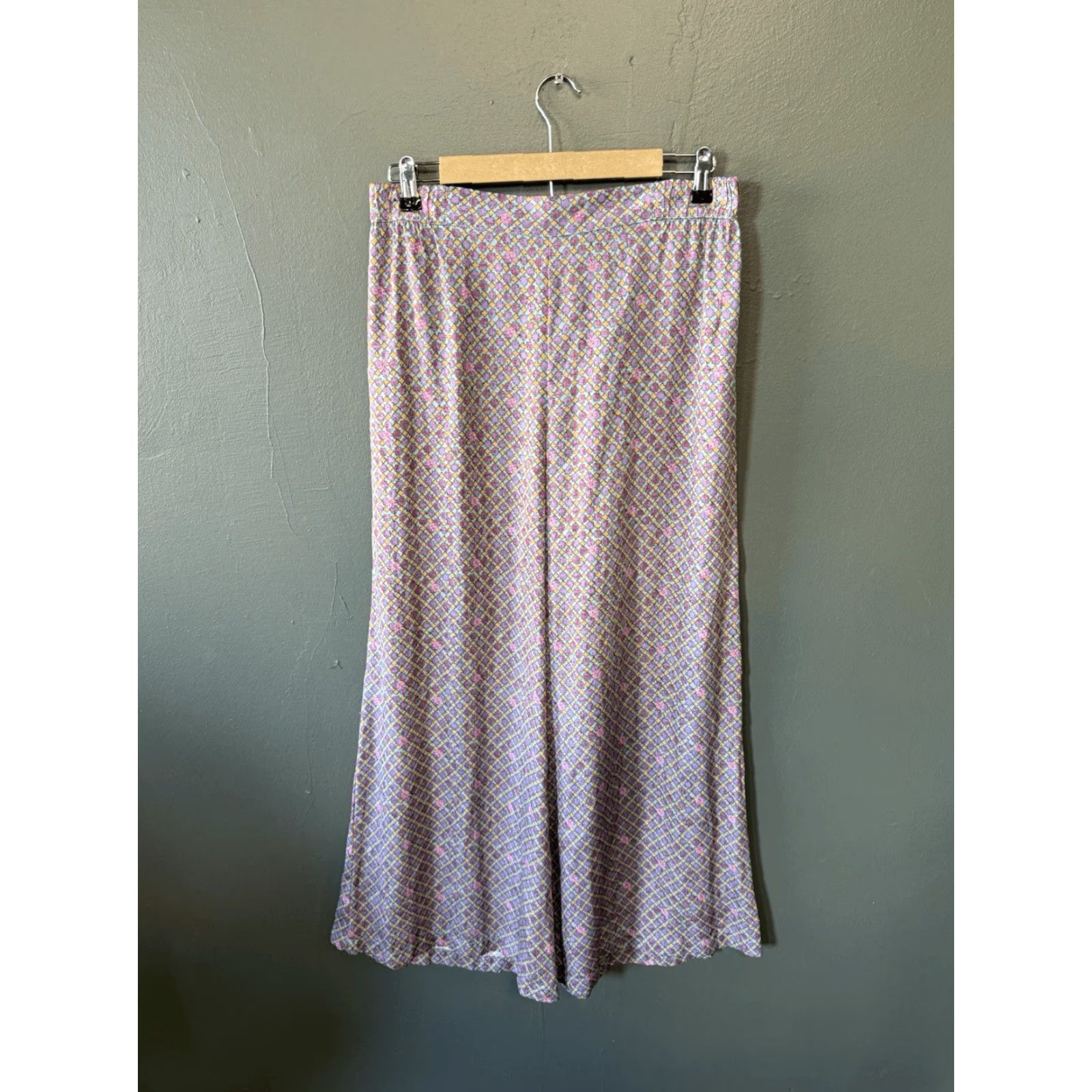 Anthropologie Floreat Womens Pants Geometric Multicolor Wide-Leg Cropped Medium