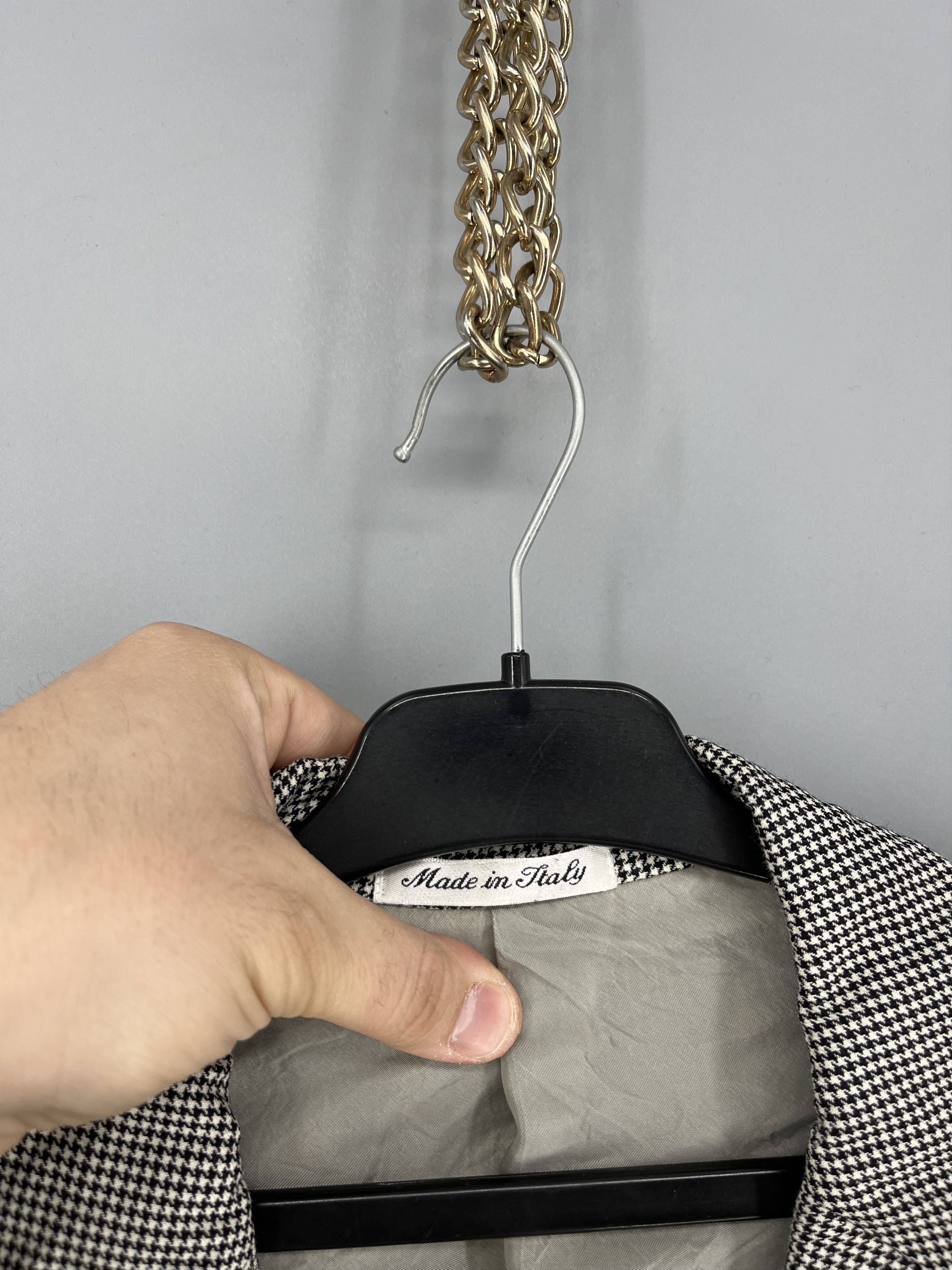 Pal Zileri PAL ZILERI Blazer Jacket Grey Houndstooth Wool 3 Button Size 52R - 7 Thumbnail
