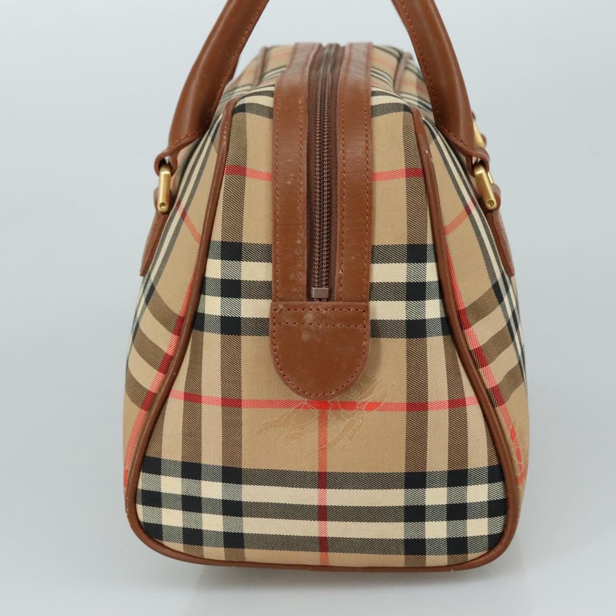 Burberry Nova Check Hand Bag Canvas Beige