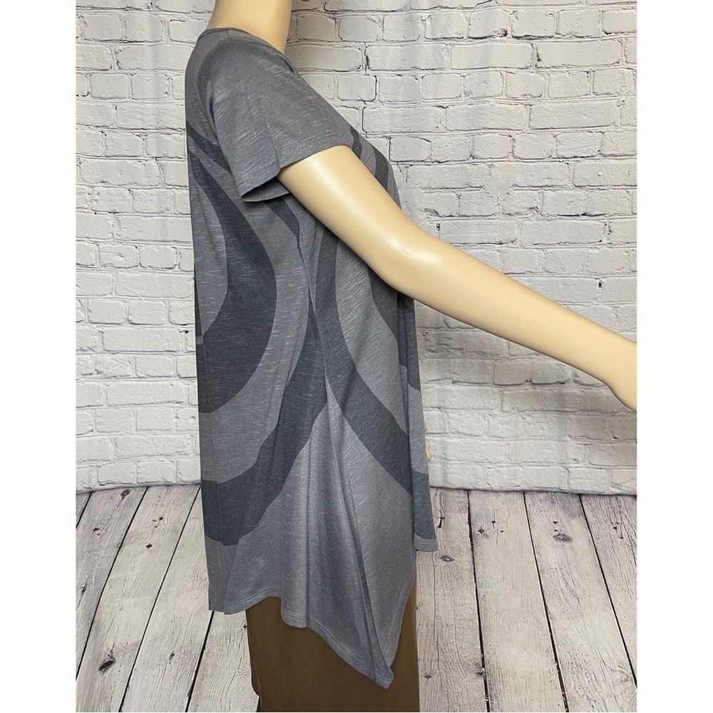 Other Go Couture Asymmetrical Hem Grey Short Sleeve V-Neck Tee Si Size L / US 10 / IT 46 - 3 Thumbnail