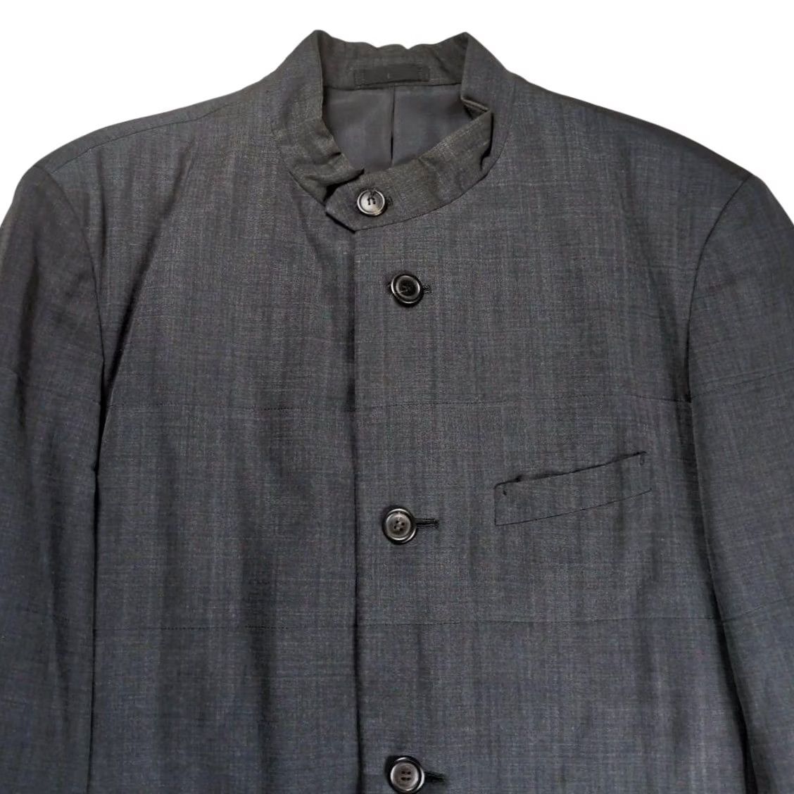 Issey Miyake ISSEY MIYAKE Wool Gabardine Mao Collar Set-Up Men M Gray Dark Gray Wool Suit 2 Piece Casual Regular Size M Mens Size 40R - 5 Thumbnail