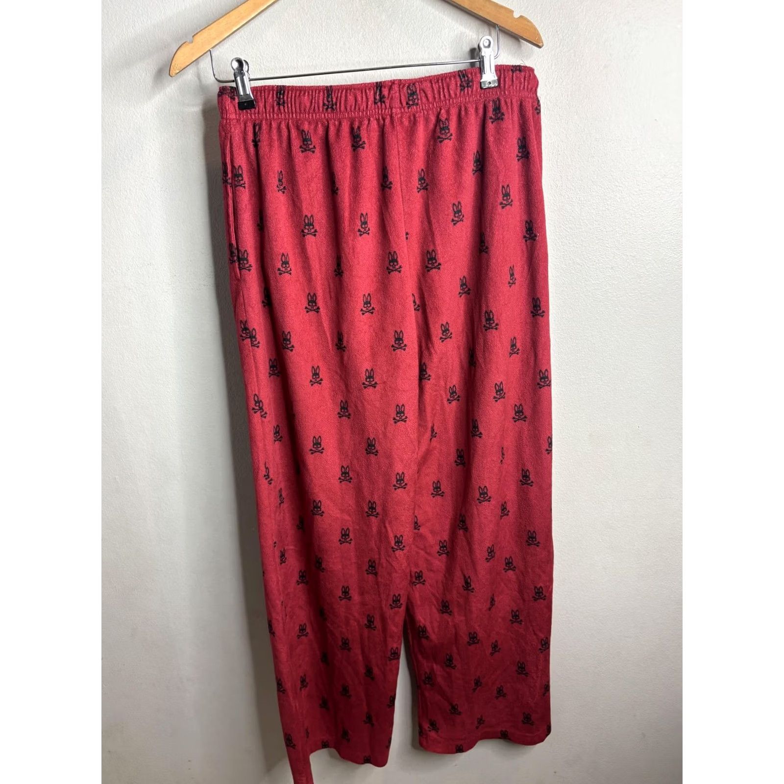 Psycho Bunny Psycho Bunny Pajama Pants Mens M Red fleece graphic print lounge sleepwear Size US 31 - 4 Thumbnail