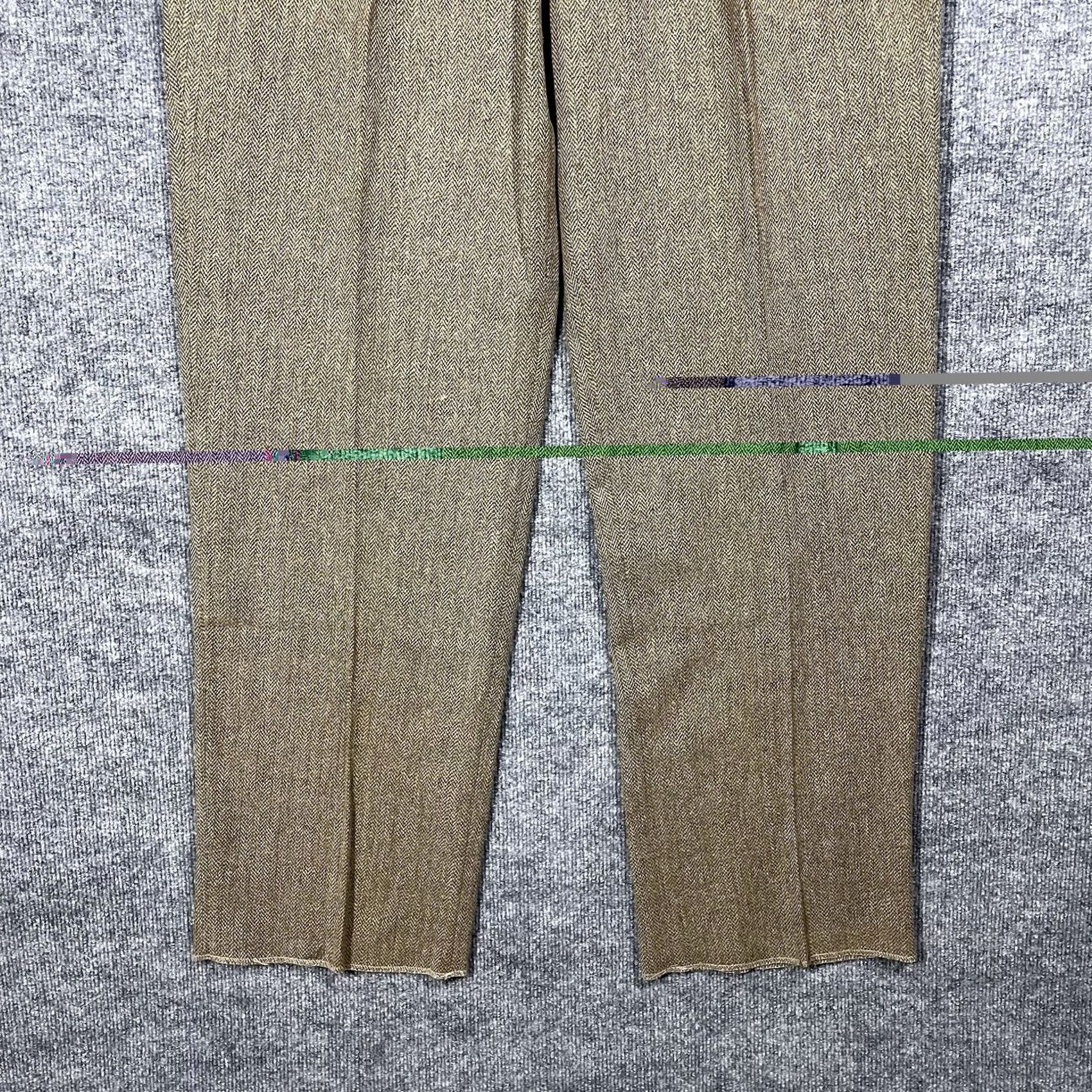 Polo Ralph Lauren VINTAGE Polo Ralph Lauren Pants Dress Pants 33x35 Herringbone Wool Cotton Brown 90s 80s Mens Size US XS / EU 42 / 0 - 3 Thumbnail