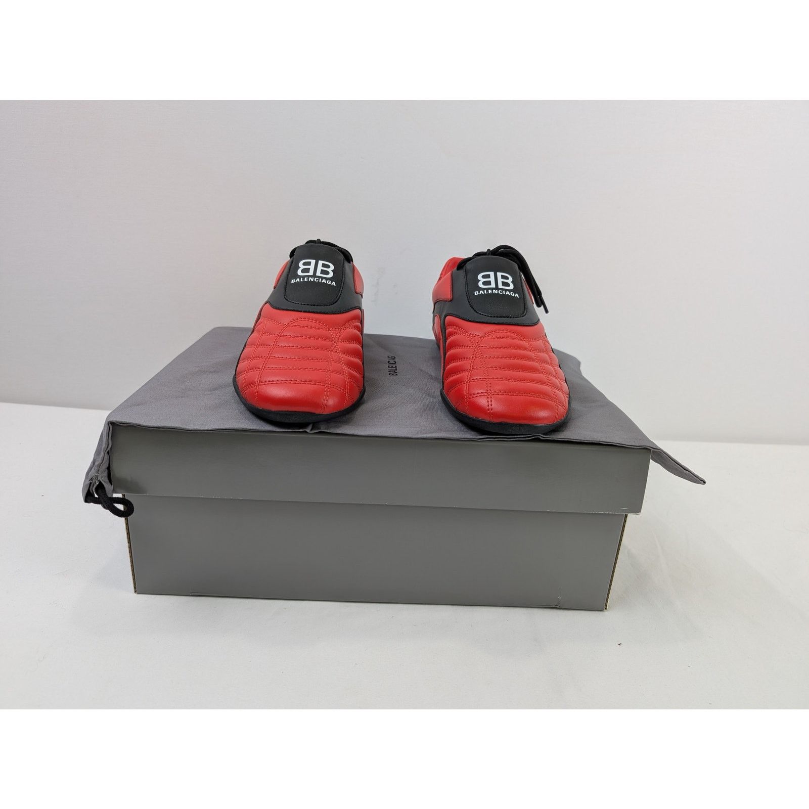 Balenciaga o1rshd1 Matt Leather Free Material Zen Sneaker in Red/Black Size US 9 / EU 42 - 19 Thumbnail