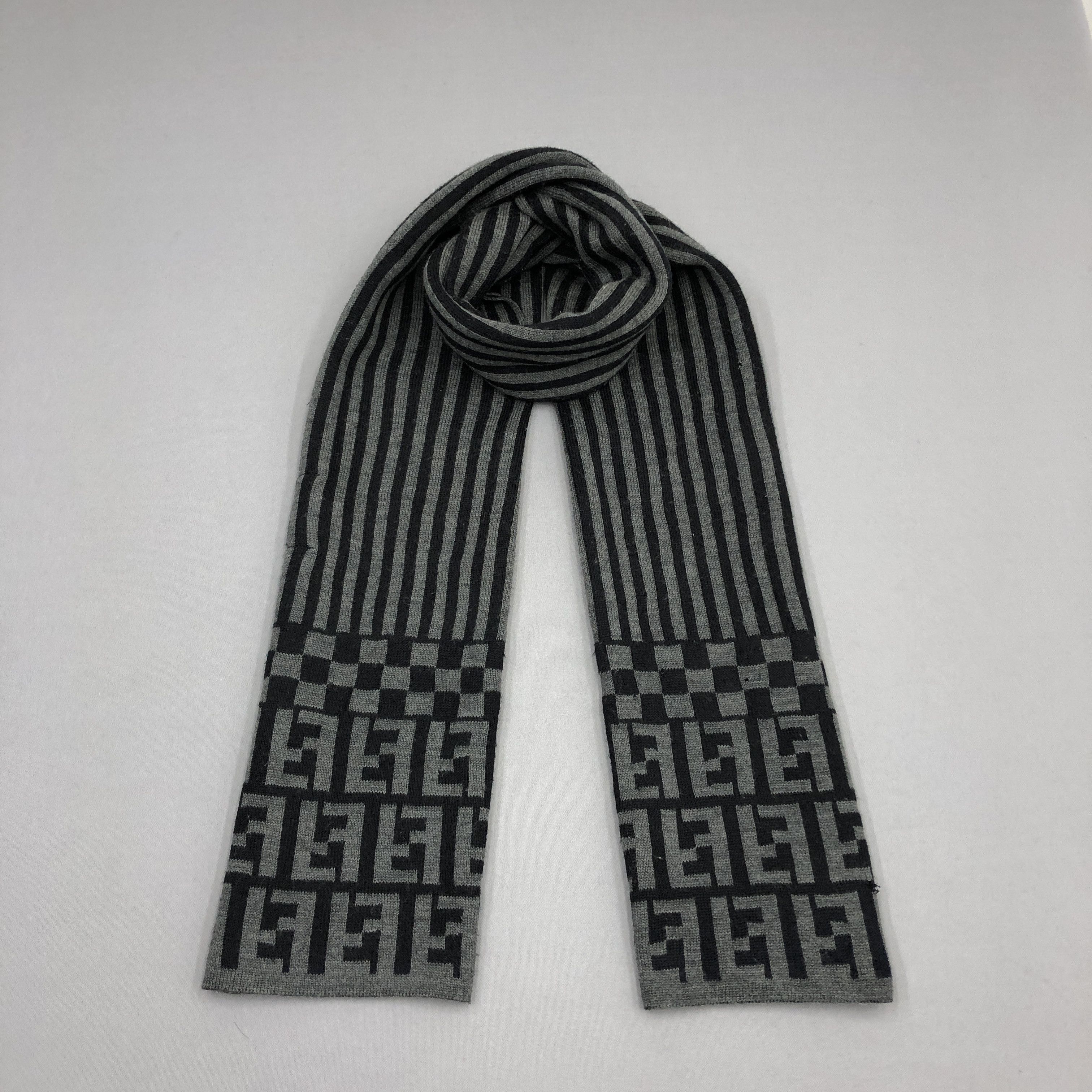 Vintage Fendi Scarf Fendi Zucca Monogram Muffler Wool Scarve