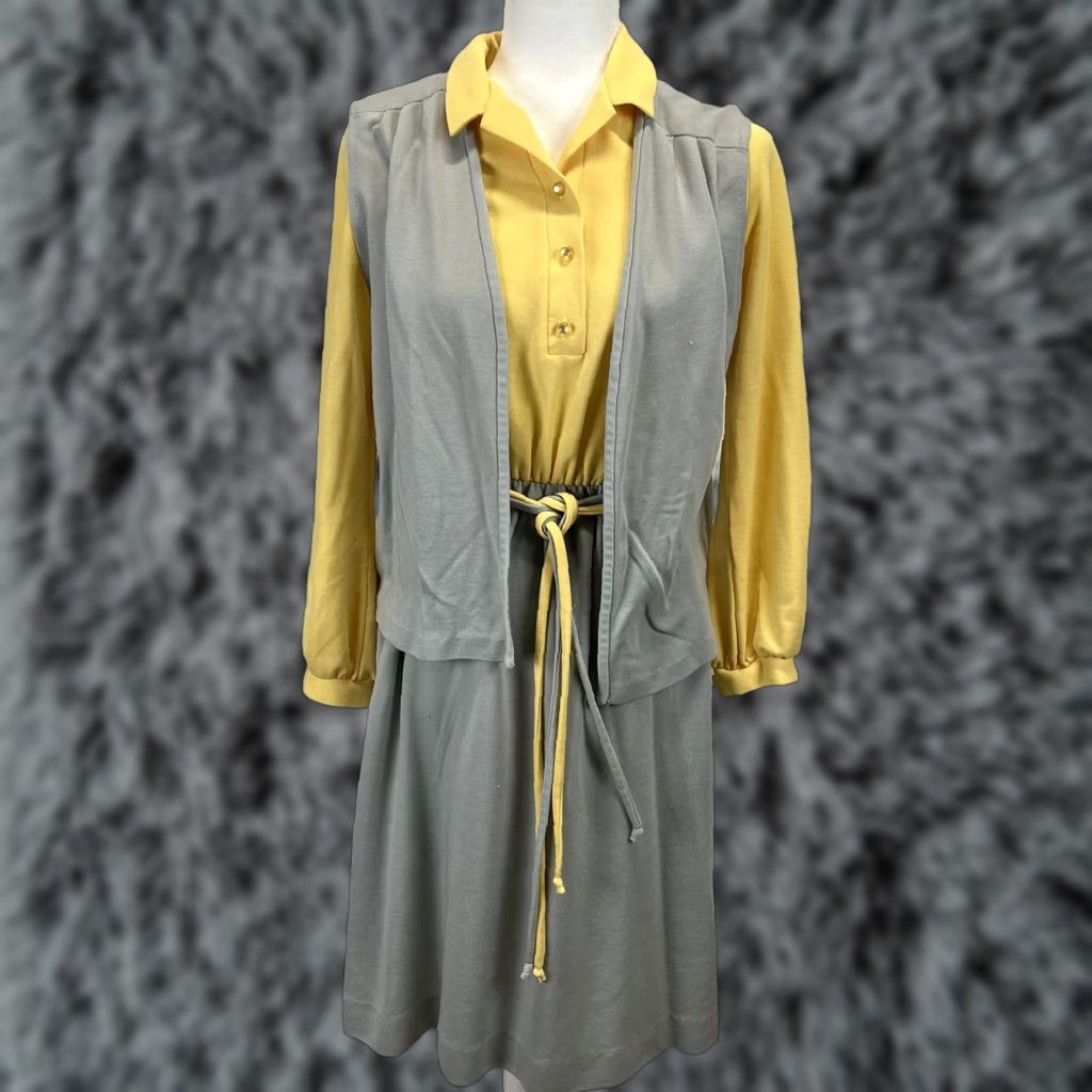 Vintage Vintage Sunshine Alley Dress Sz 12 GUC Vest Belt Mod 70’s Made In USA Size XL / US 12-14 / IT 48-50 - 1 Thumbnail