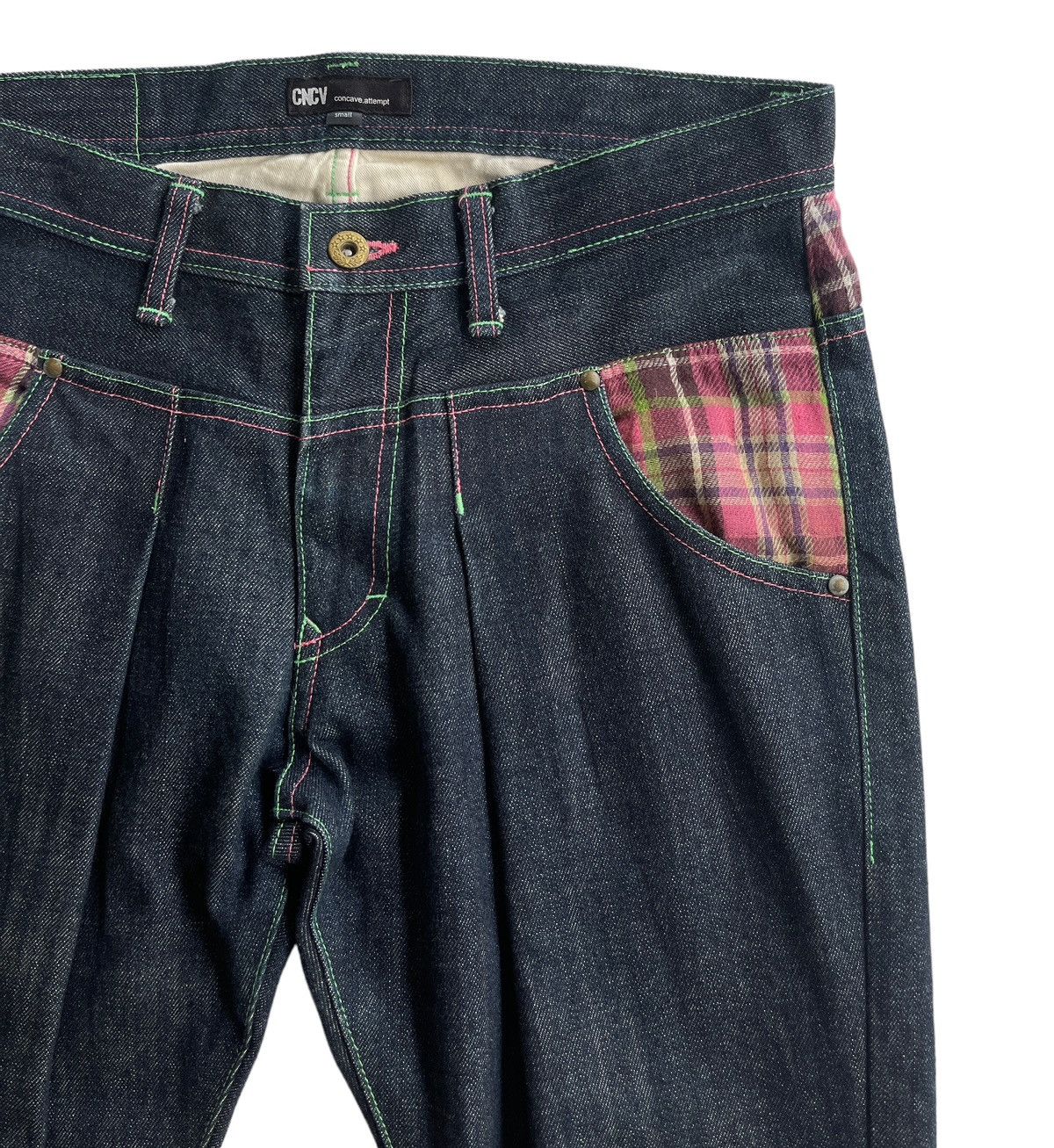 Japanese Brand Concave Attempt Double Waist Flare Denim Size US 31 - 8 Thumbnail