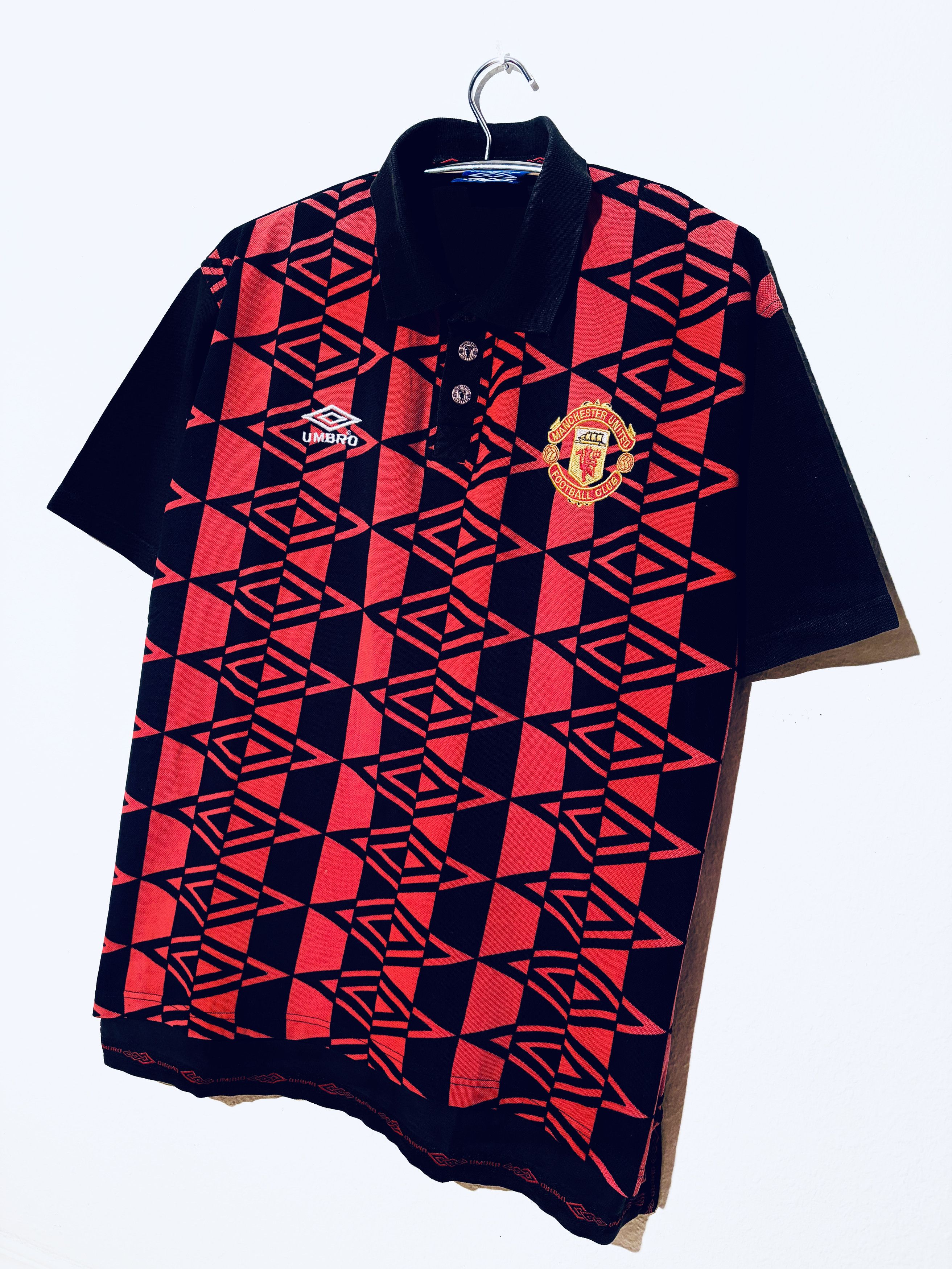 Umbro Manchester United Polo Training Shirt 1990 1992/ 90-92 Size US XL / EU 56 / 4 - 3 Thumbnail