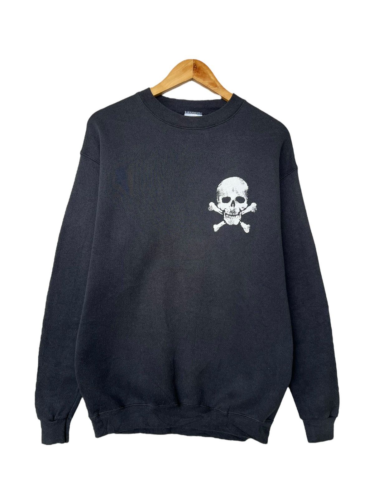 Vintage Vintage 90s Bones Skull Graphic Black Sweatshirt Size US L / EU 52-54 / 3 - 1 Thumbnail