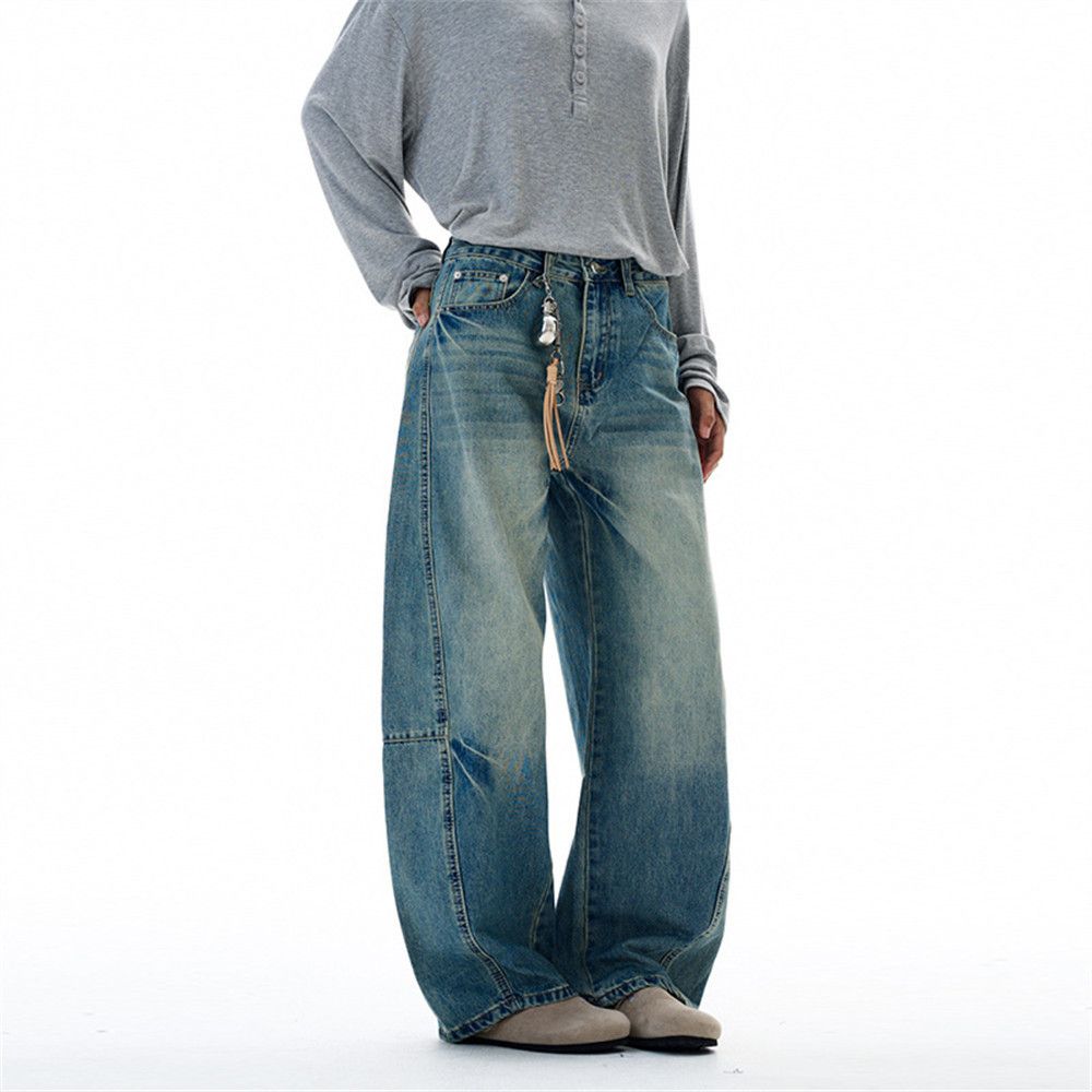 Vintage American retro men's punk distressed washed curved jeans Size US 32 / EU 48 - 2 Thumbnail
