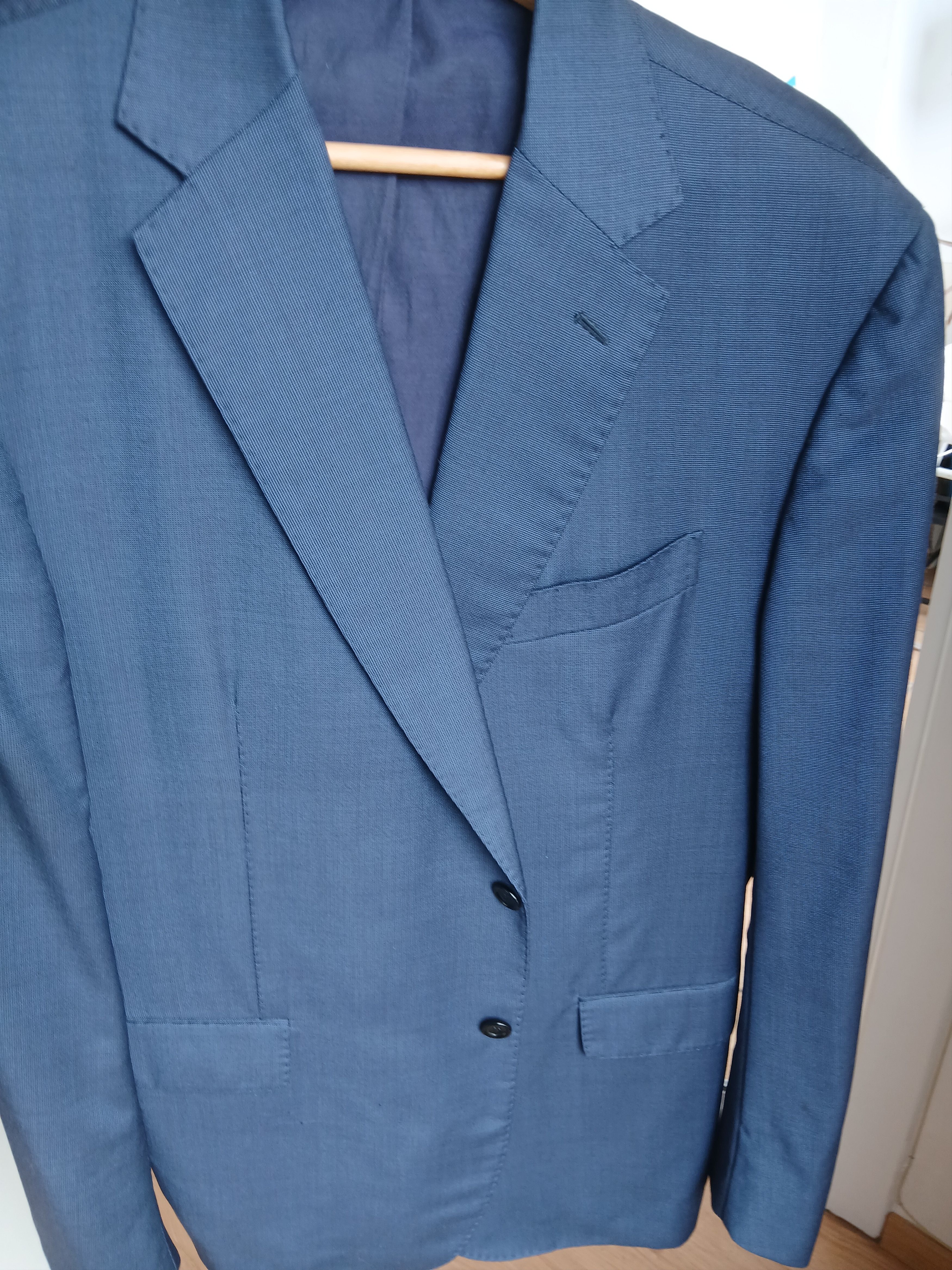Stile Latino Stile Latino Napoli Blue Wool Silk Linen Blazer – EU 52/54 Size 52L - 3 Thumbnail