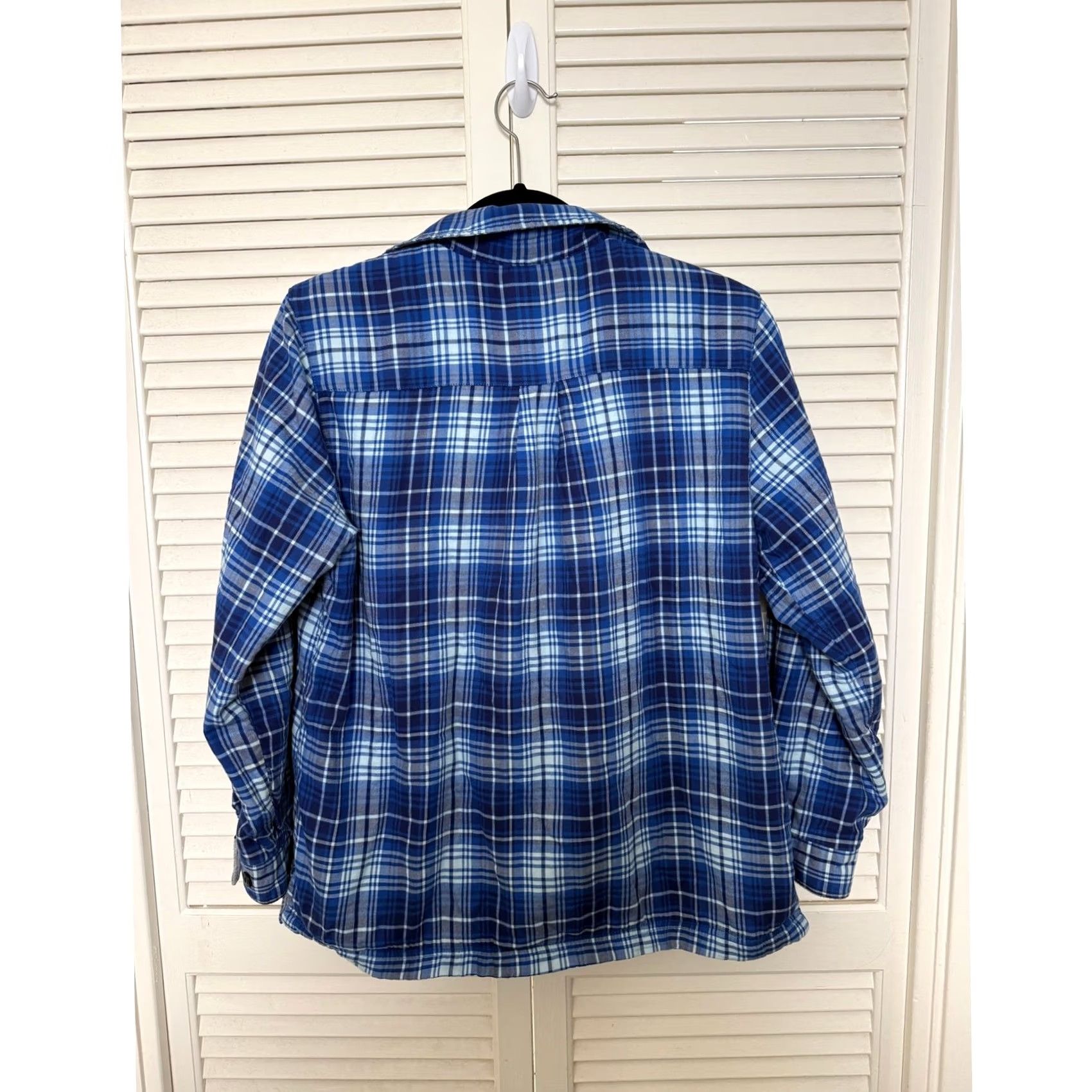 Vintage L.L.Bean Button Down Overshirt Plaid Flannel Blue S Regular Mens Long Sleeve Overshirt with minor blemish Size US S / EU 44-46 / 1 - 4 Thumbnail