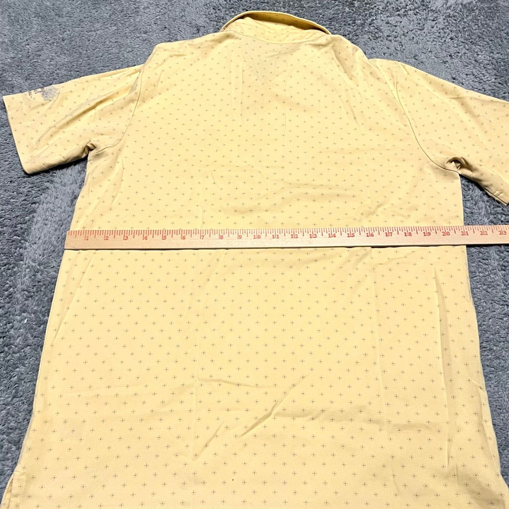 TravisMathew Travis Mathew Polo Shirt Mens Large Yellow Golf Performance All Over Print L Mens Size US L / EU 52-54 / 3 - 4 Thumbnail